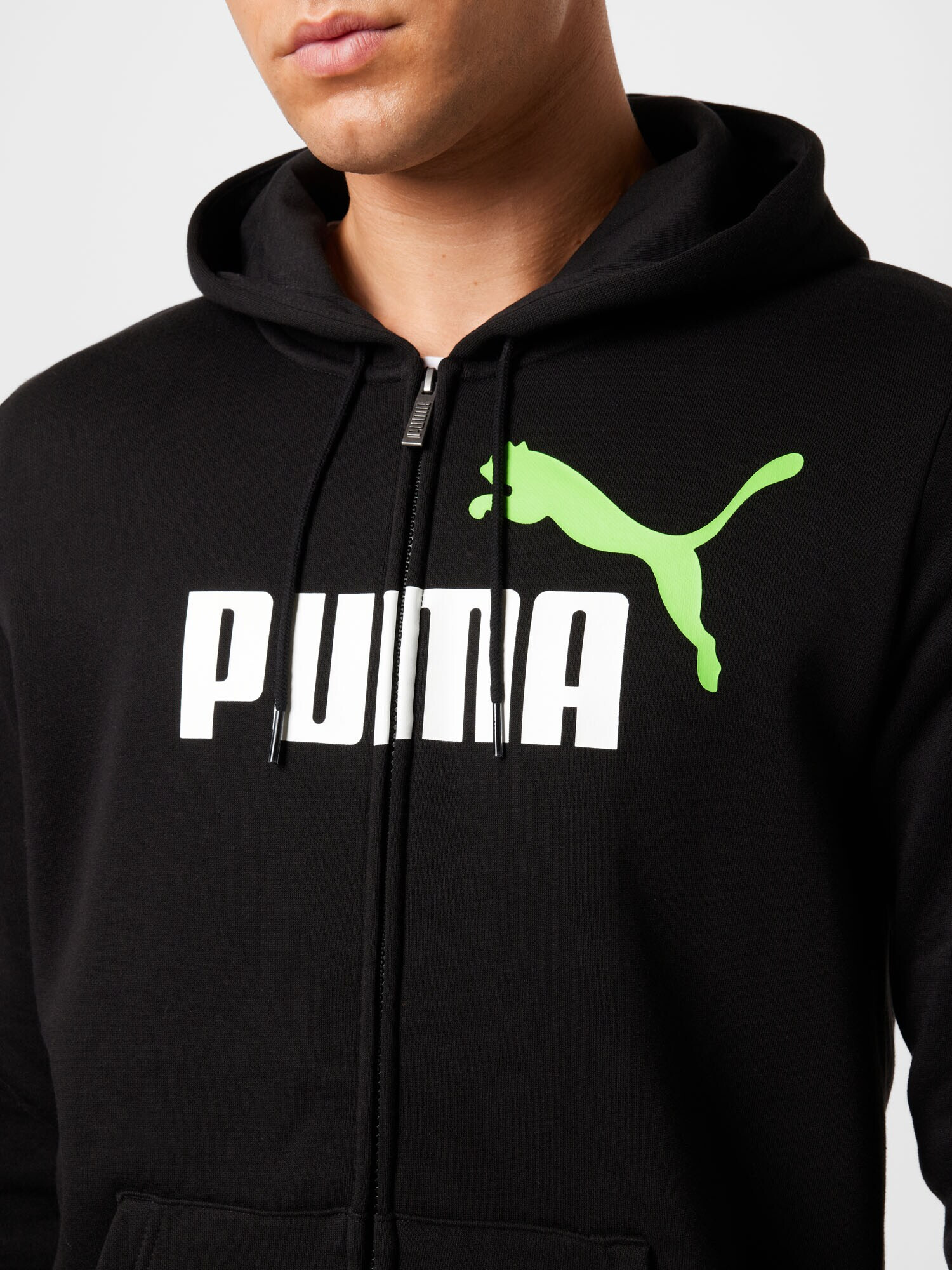 PUMA Športová mikina so zipsom zelená / čierna / biela - Pepit.sk