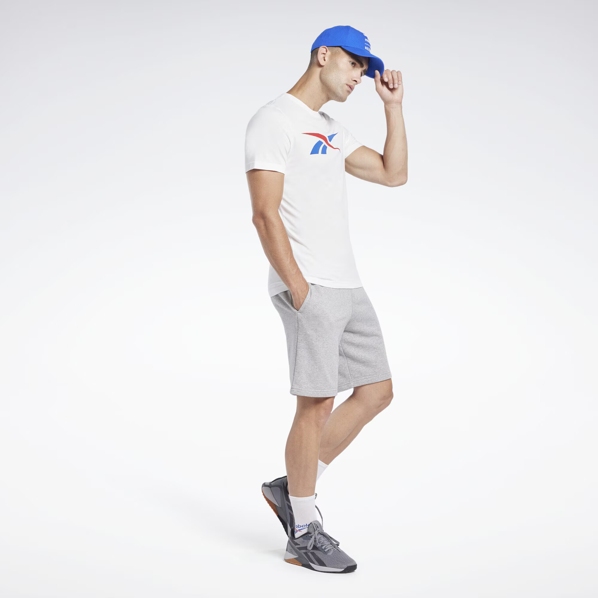 Reebok Sport Funkčné tričko 'Vector' modrá / jasne červená / biela - Pepit.sk