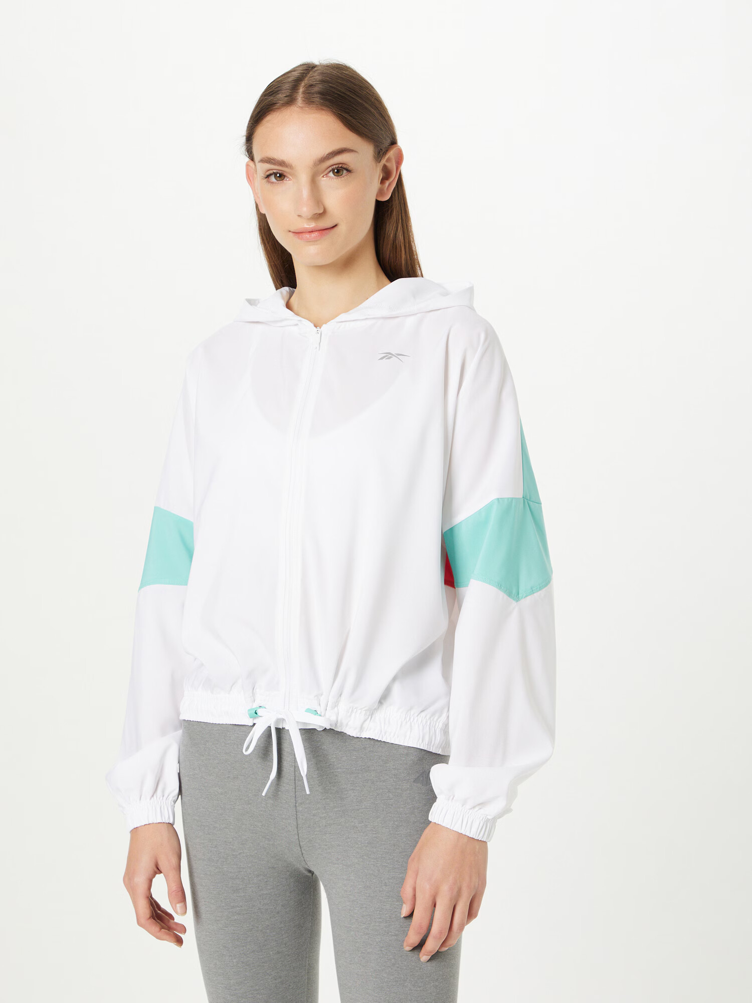 Reebok Sport Športová bunda sivá / nefritová / homárová / biela - Pepit.sk