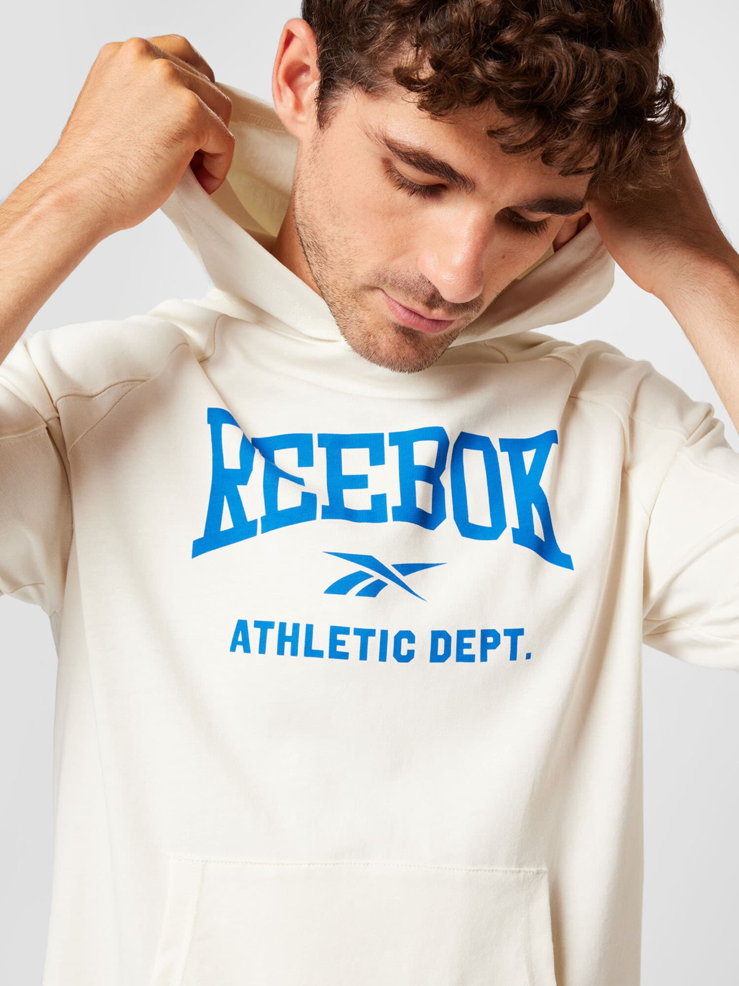 Reebok Sport Športová mikina krémová / modrá / čierna - Pepit.sk