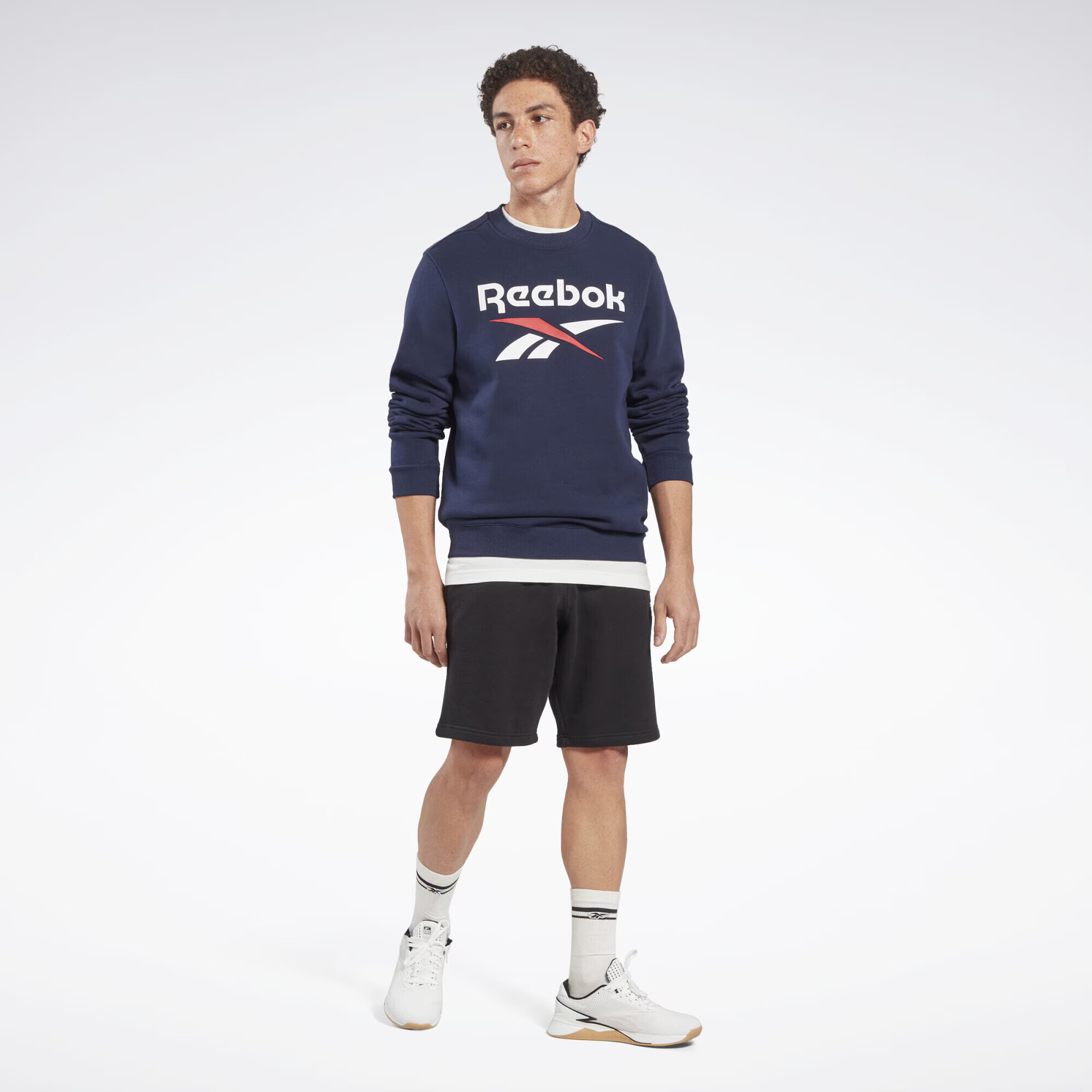 Reebok Sport Športová mikina námornícka modrá / červená / biela - Pepit.sk