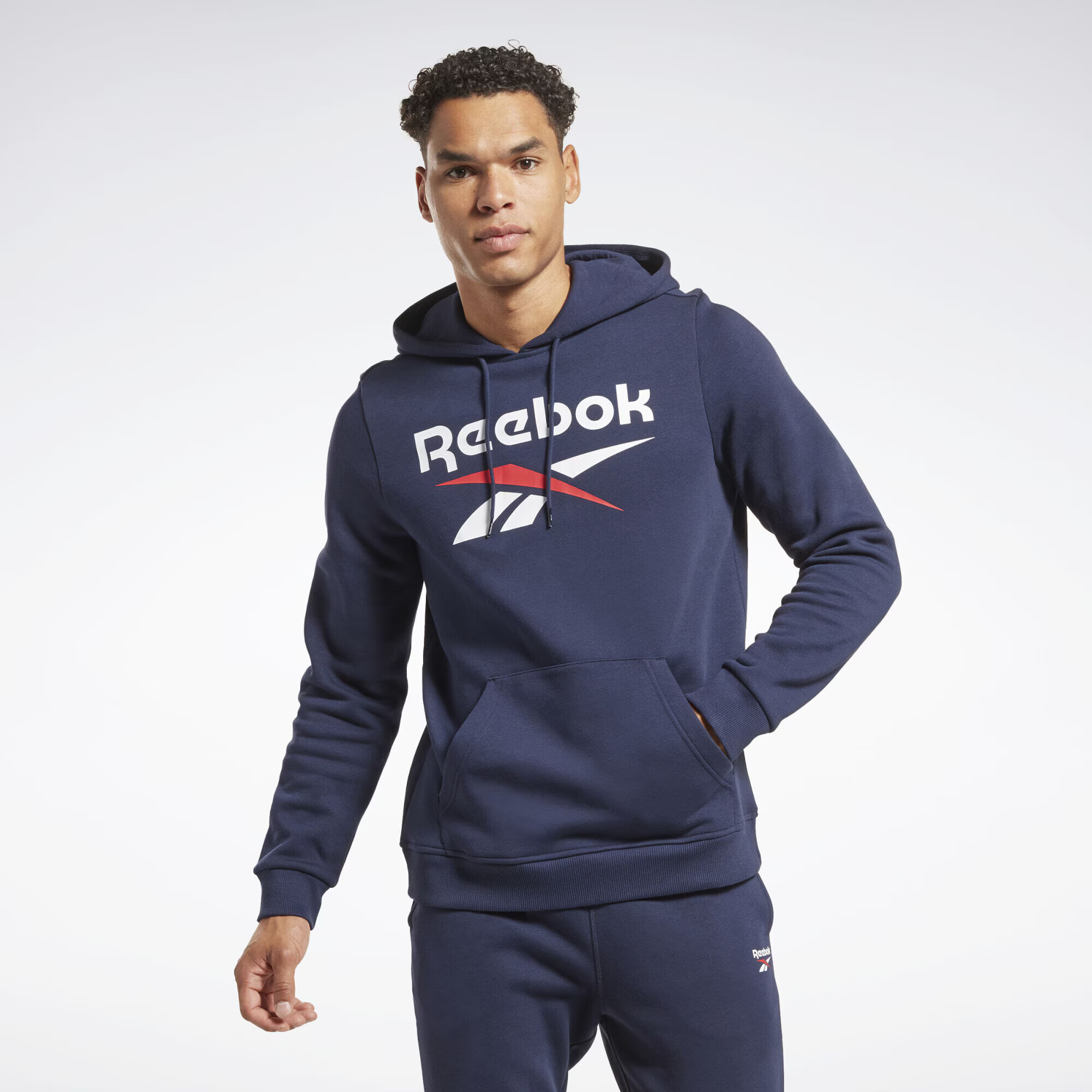 Reebok Sport Športová mikina námornícka modrá / koralová / biela - Pepit.sk