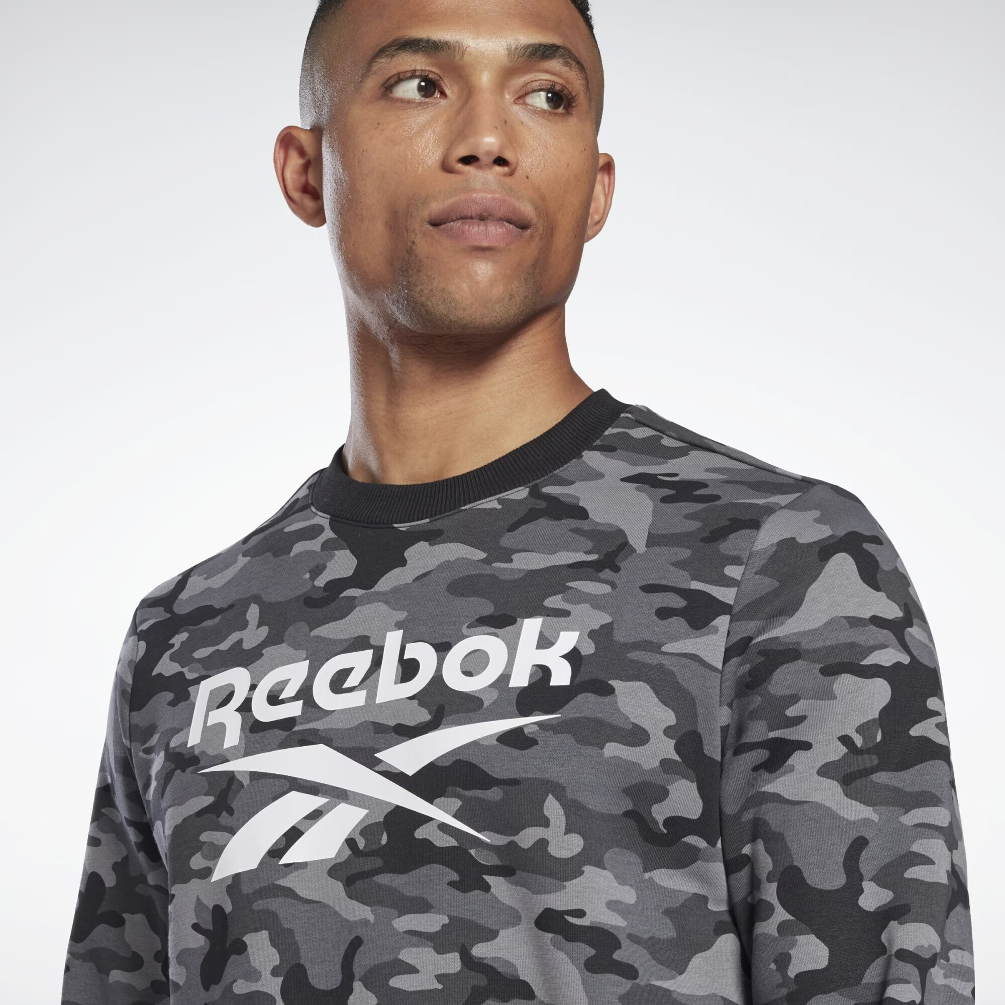 Reebok Sport Športová mikina sivá / čierna / biela - Pepit.sk