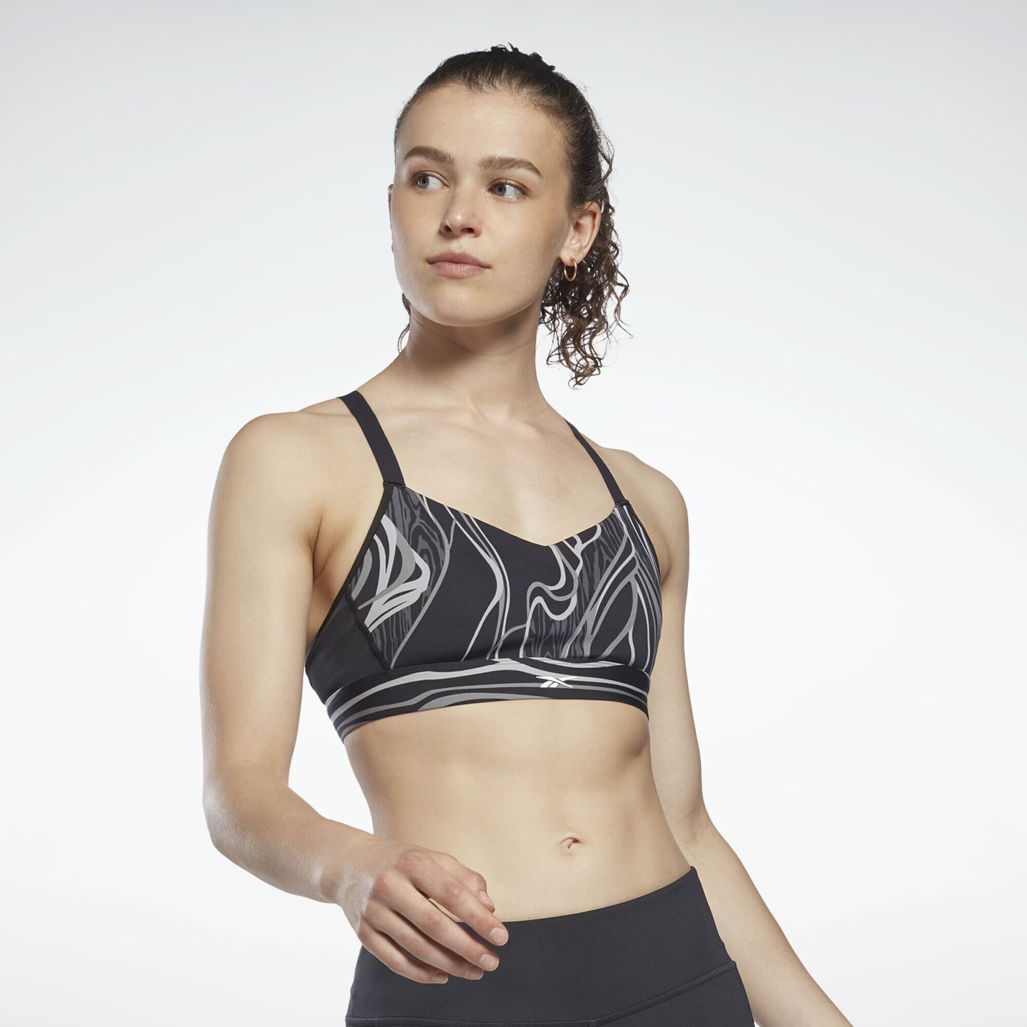 Reebok Sport Športová podprsenka čierna / biela - Pepit.sk