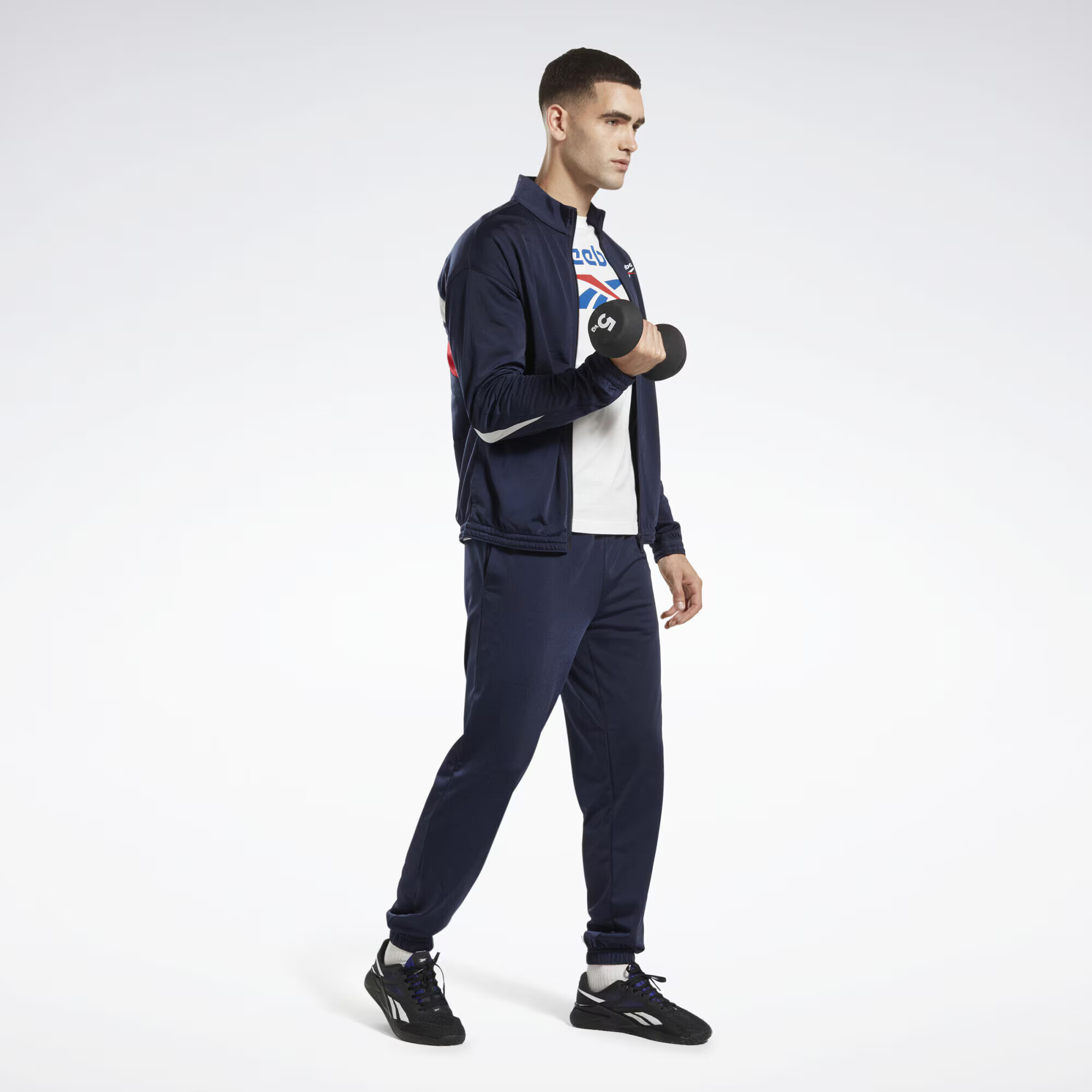 Reebok Sport Športové nohavice námornícka modrá / čerešňová / biela - Pepit.sk