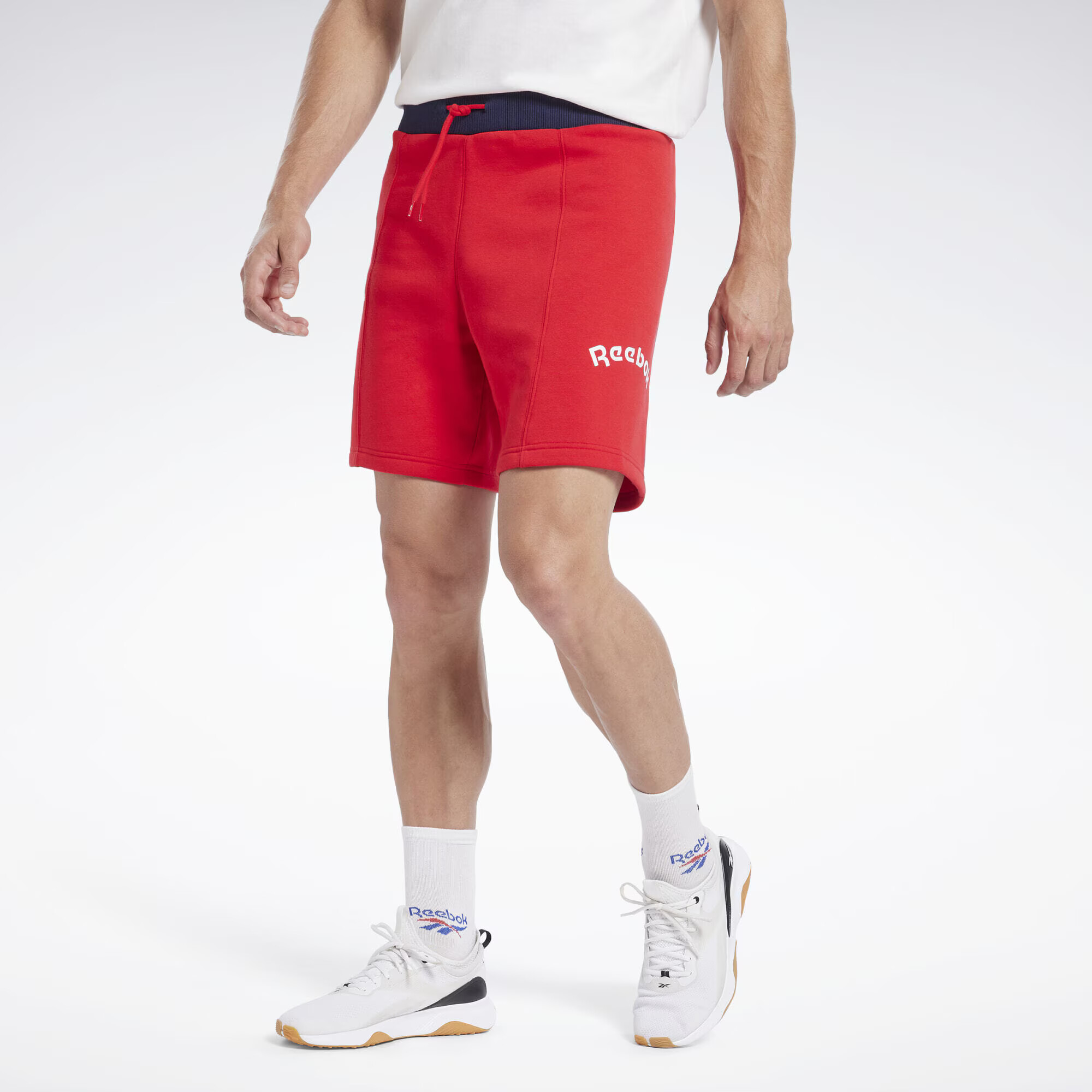 Reebok Sport Športové nohavice námornícka modrá / červená - Pepit.sk