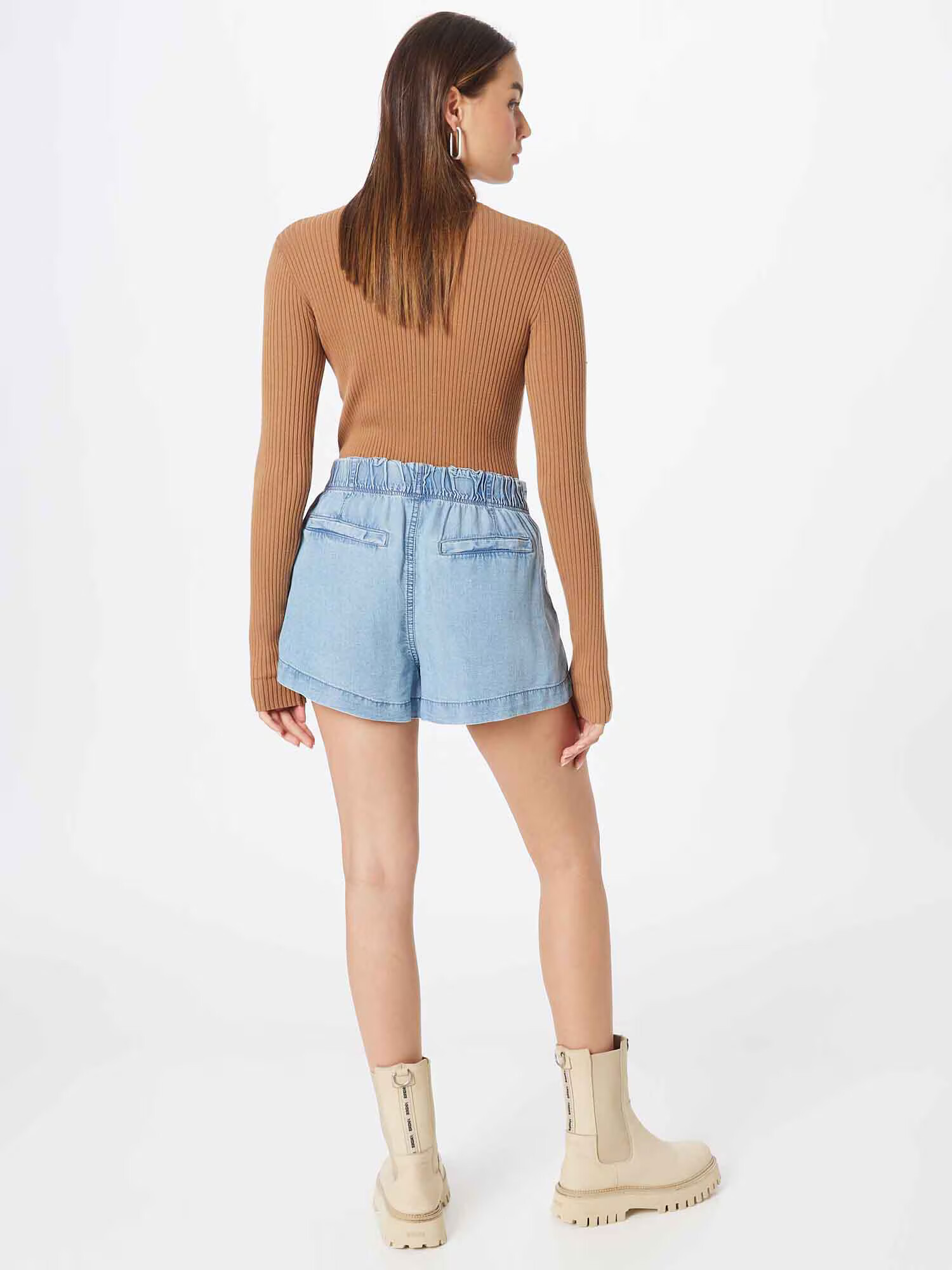 River Island Plisované rifle modrá denim - Pepit.sk