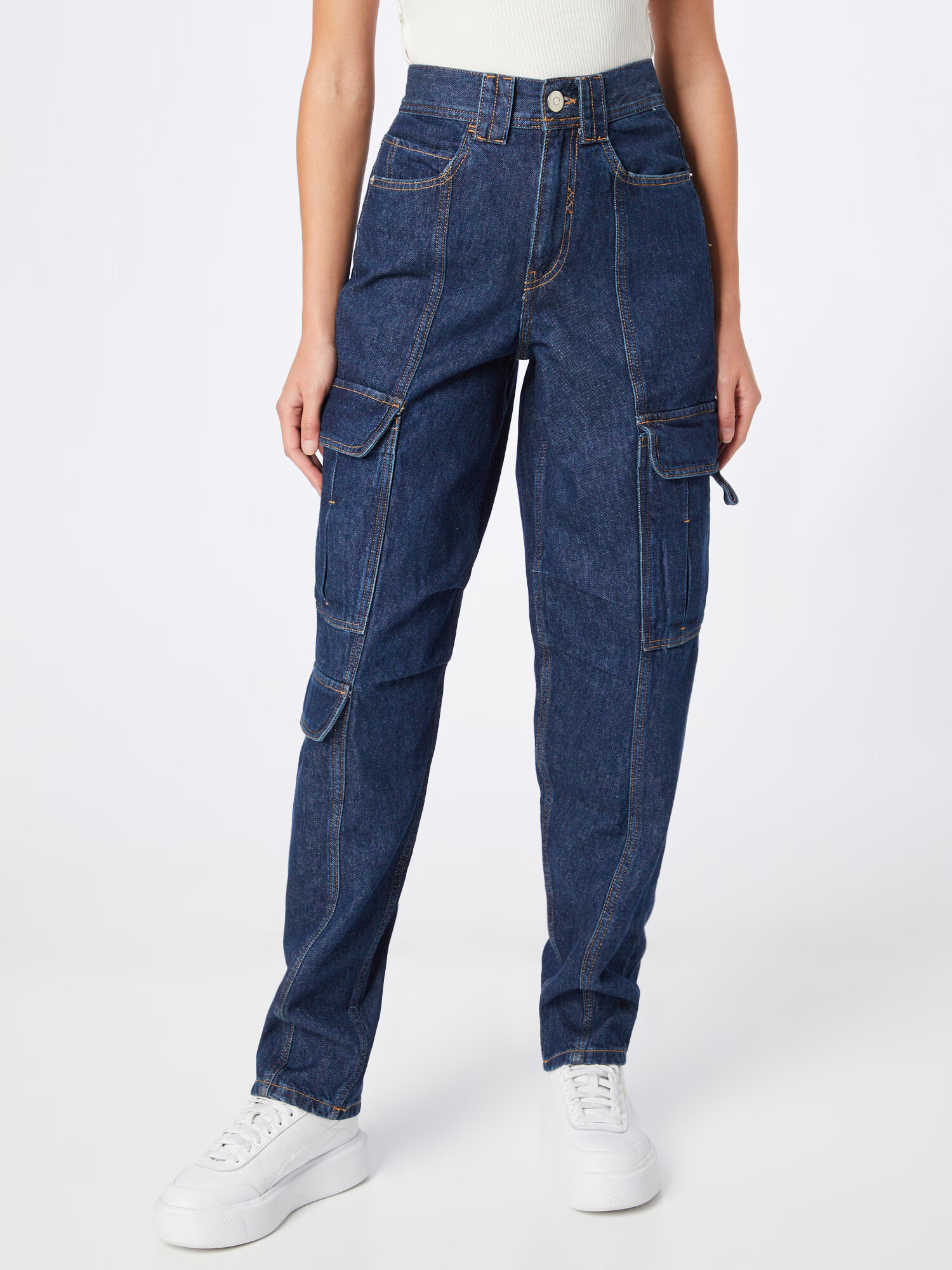 River Island Rifľové kapsáče modrá denim - Pepit.sk