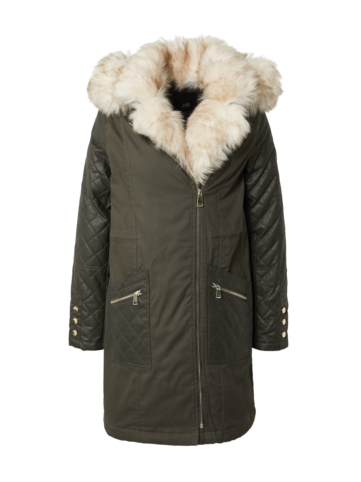 River Island Zimná parka kaki - Pepit.sk