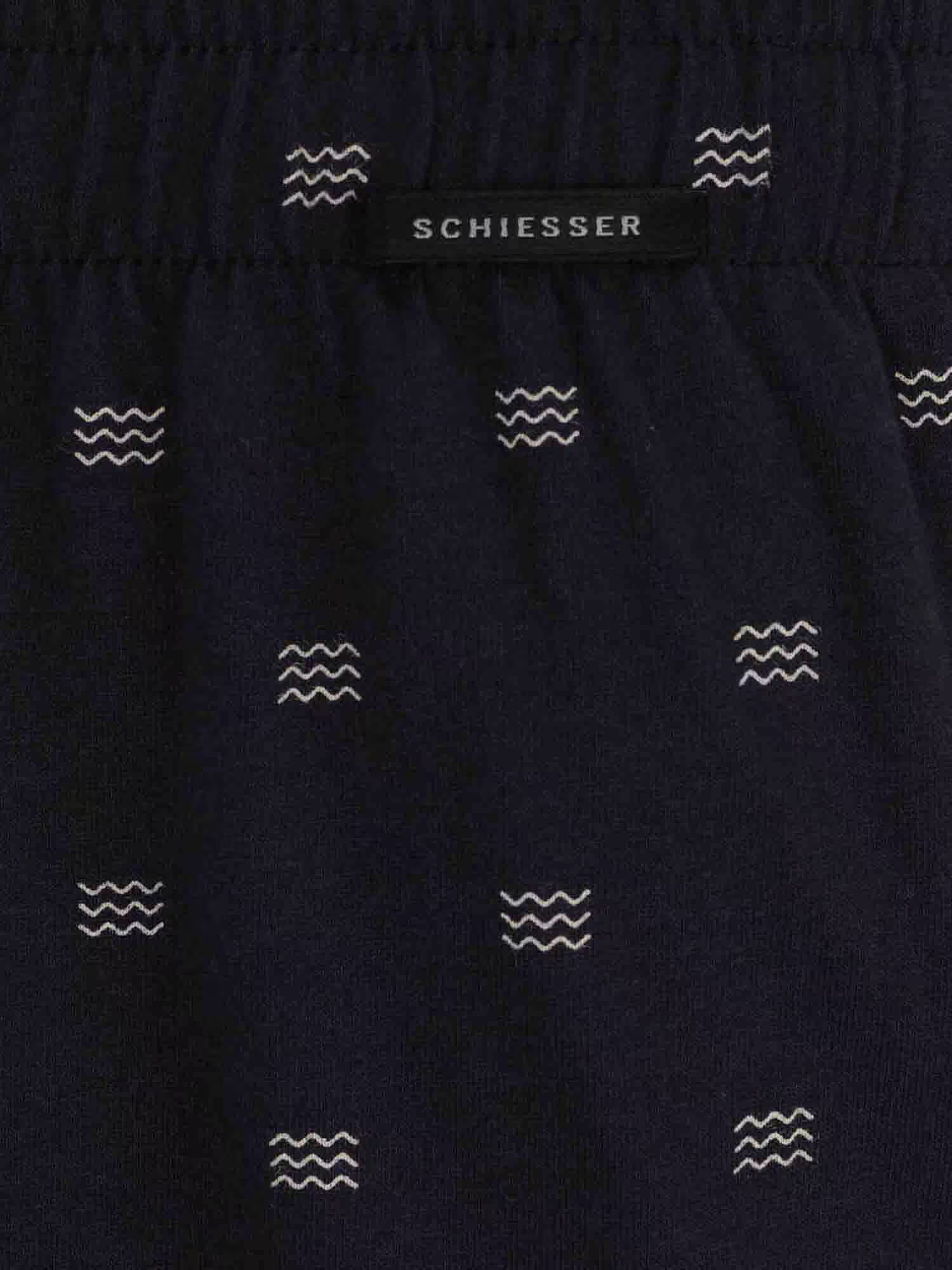 SCHIESSER Boxerky 'Fun Prints' námornícka modrá / biela - Pepit.sk