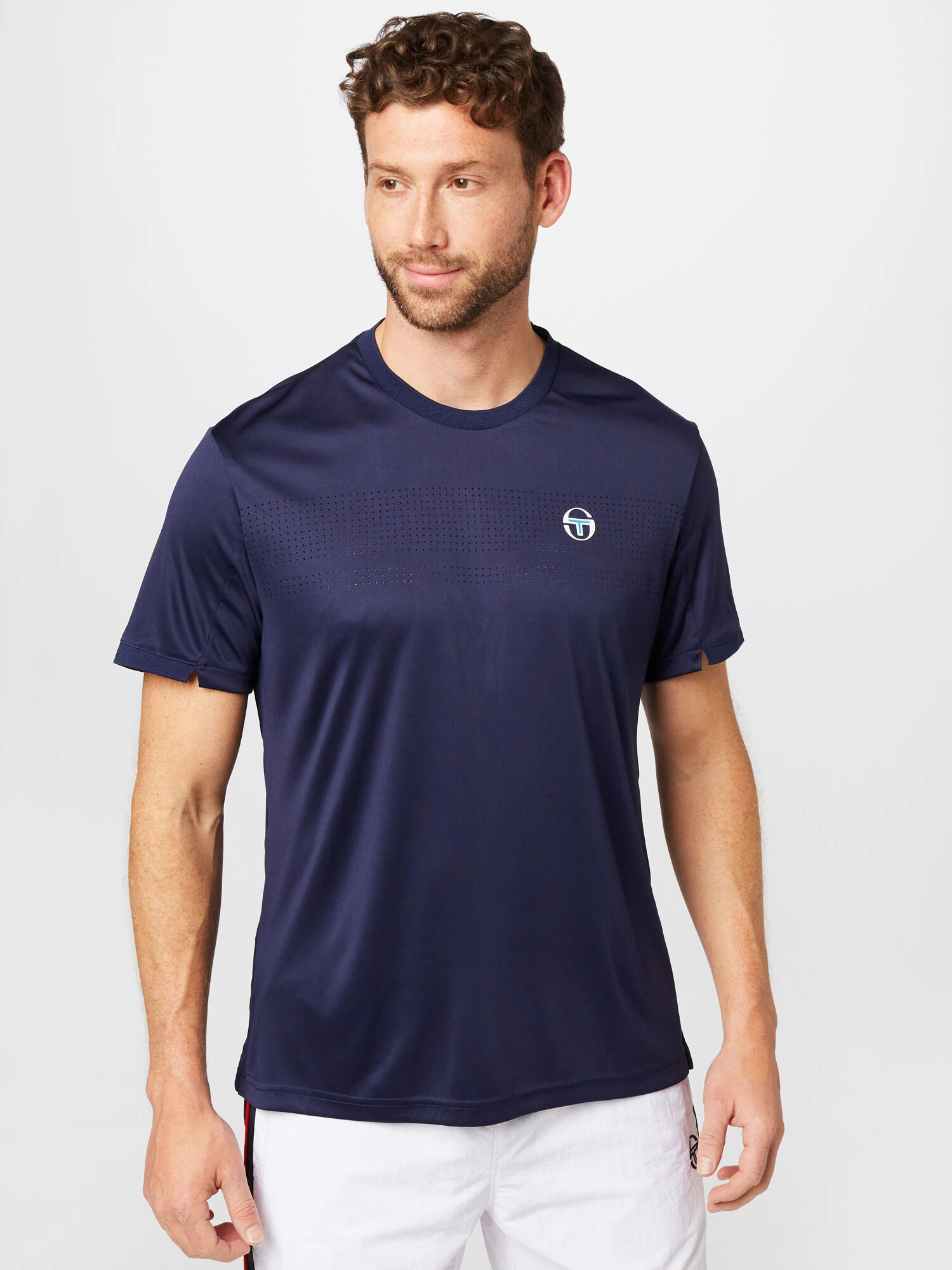 Sergio Tacchini Funkčné tričko 'YOUNG LINE' námornícka modrá / azúrová / biela - Pepit.sk