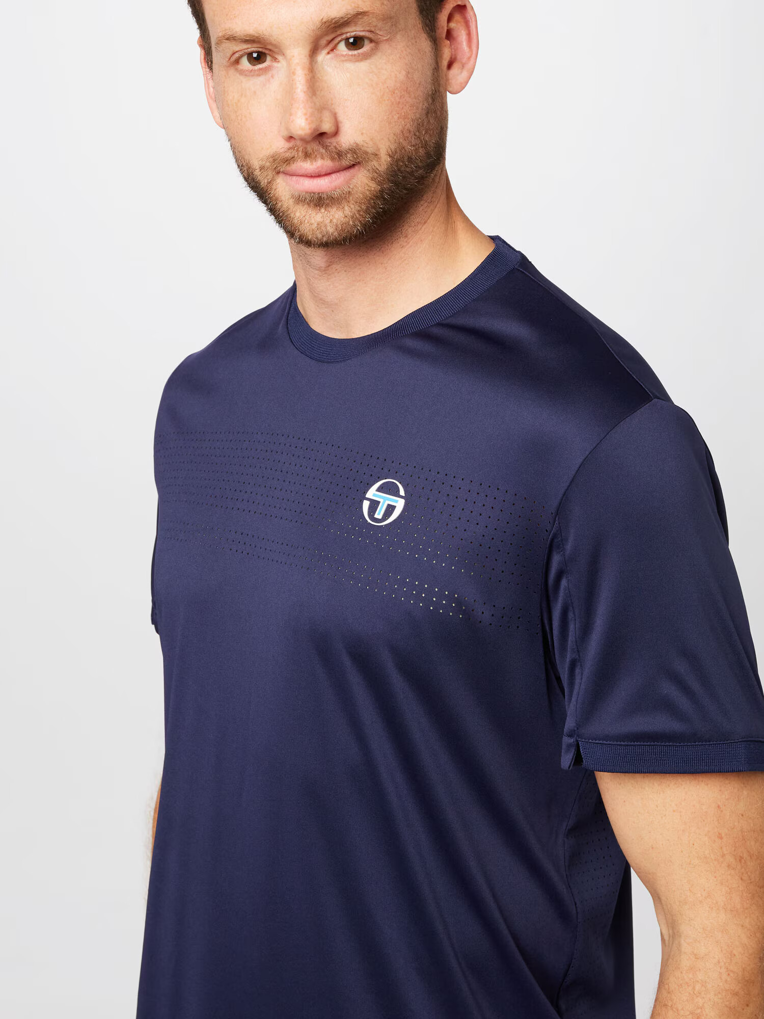 Sergio Tacchini Funkčné tričko 'YOUNG LINE' námornícka modrá / azúrová / biela - Pepit.sk