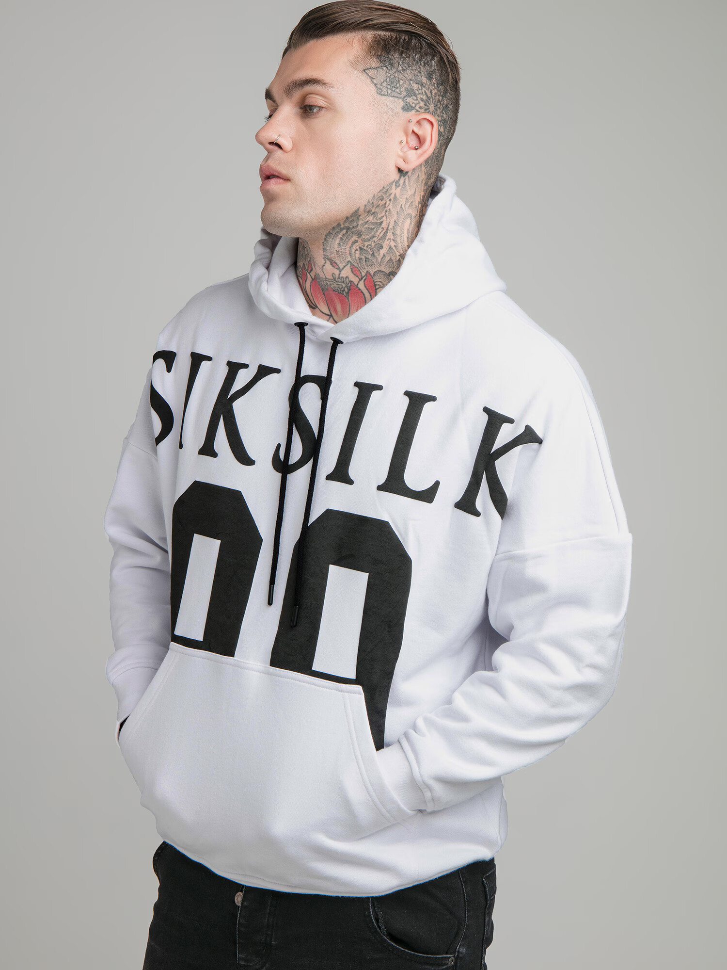 SikSilk Mikina sivá melírovaná / čierna - Pepit.sk