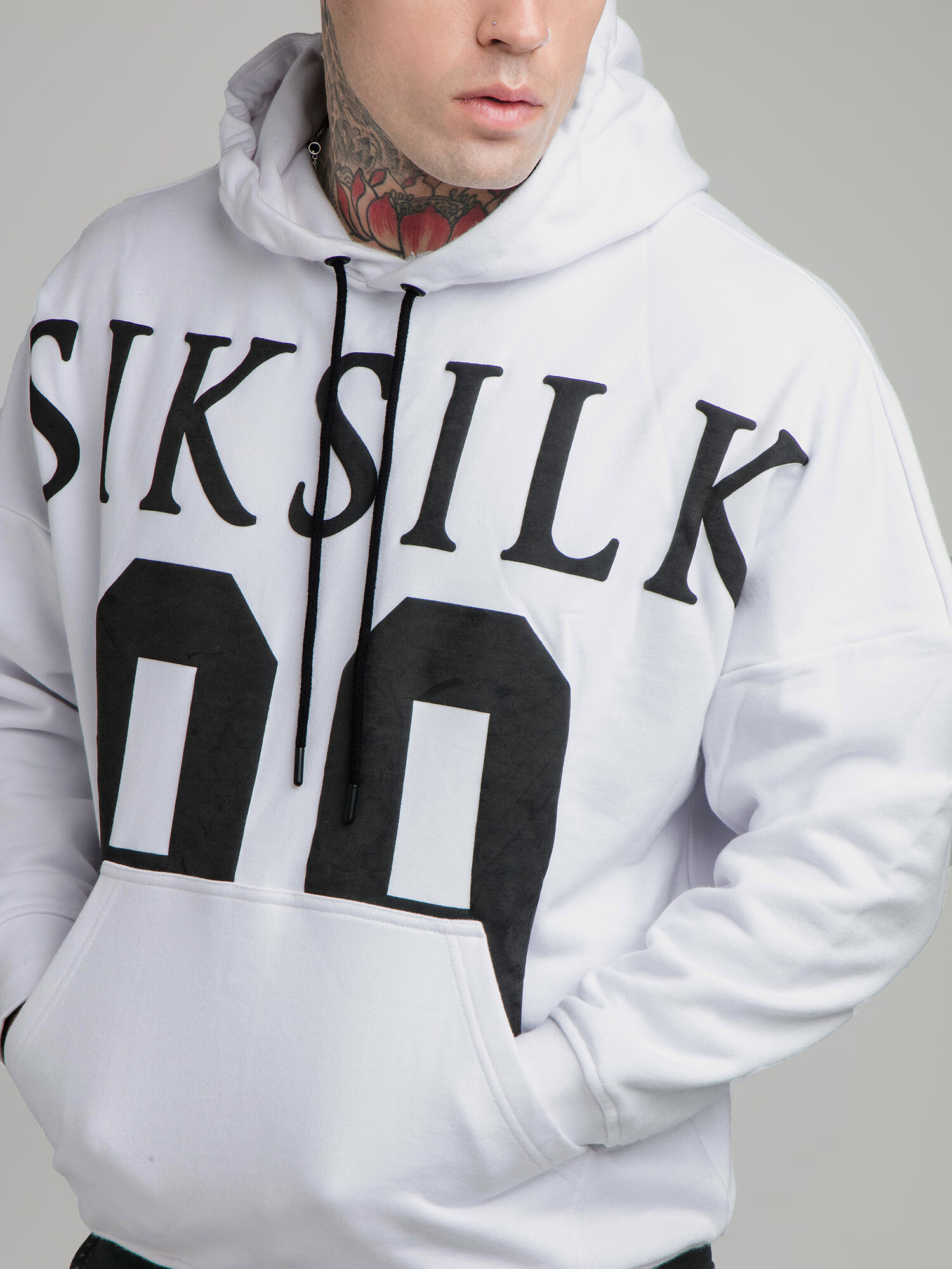 SikSilk Mikina sivá melírovaná / čierna - Pepit.sk