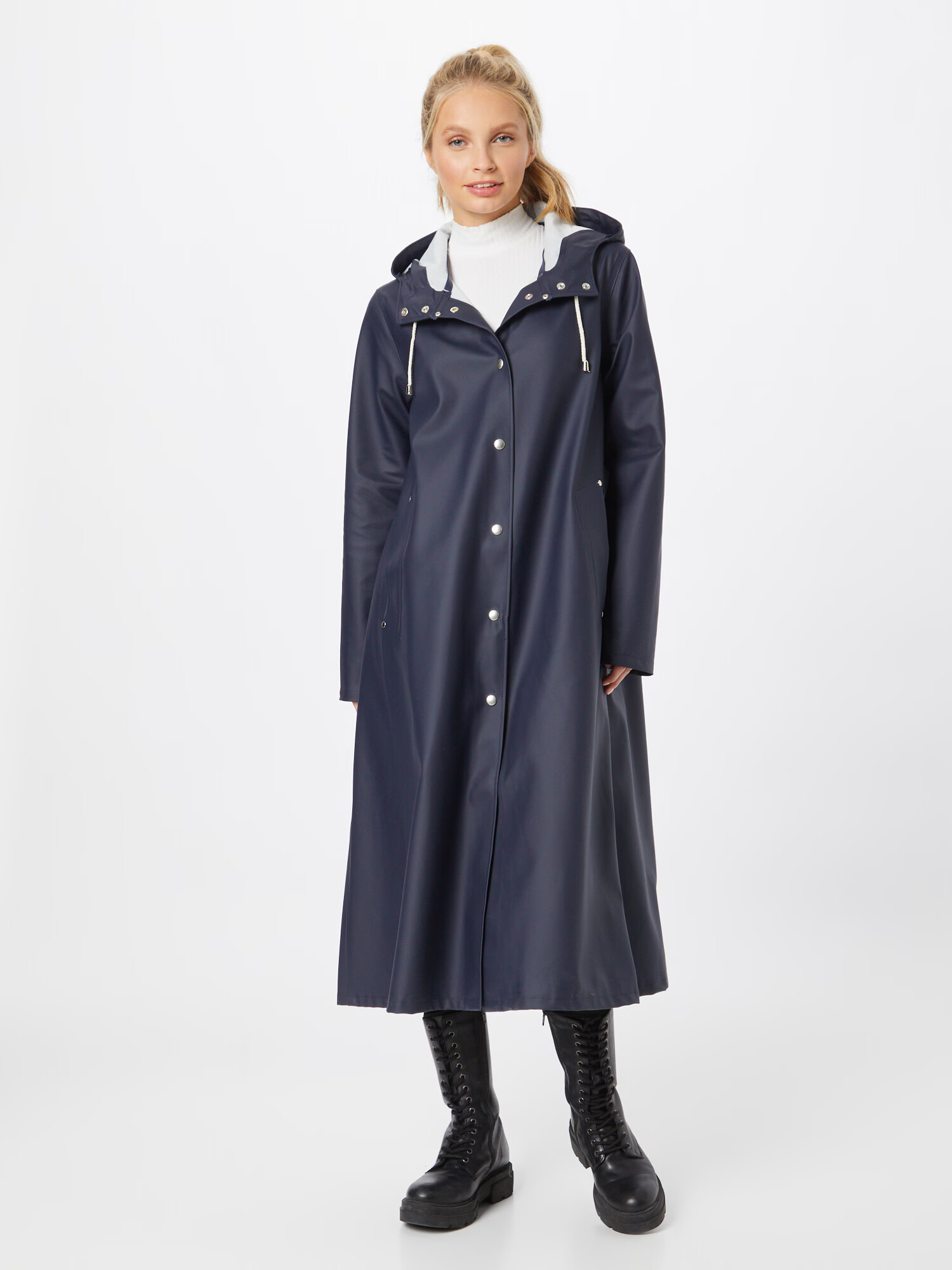 Stutterheim Prechodný kabát tmavomodrá / biela - Pepit.sk