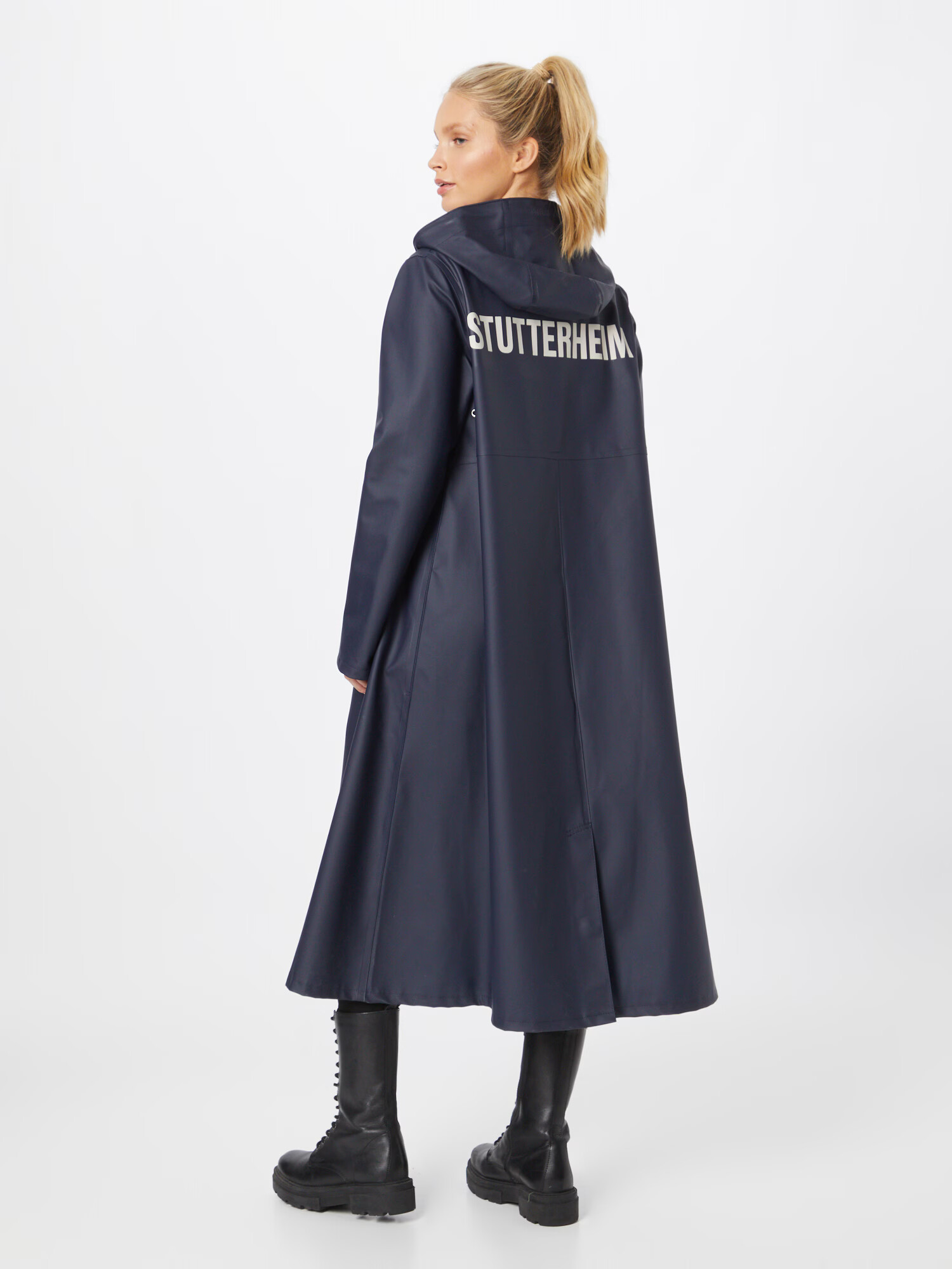 Stutterheim Prechodný kabát tmavomodrá / biela - Pepit.sk