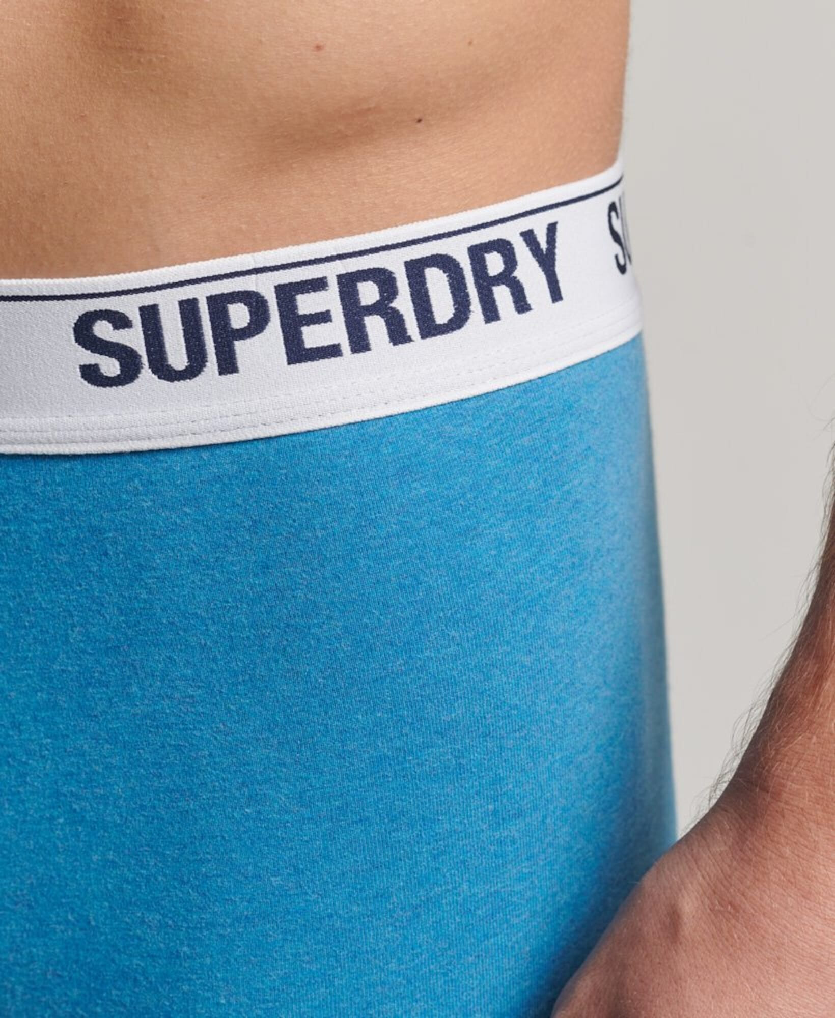 Superdry Boxerky kráľovská modrá / nebesky modrá / čierna / biela - Pepit.sk