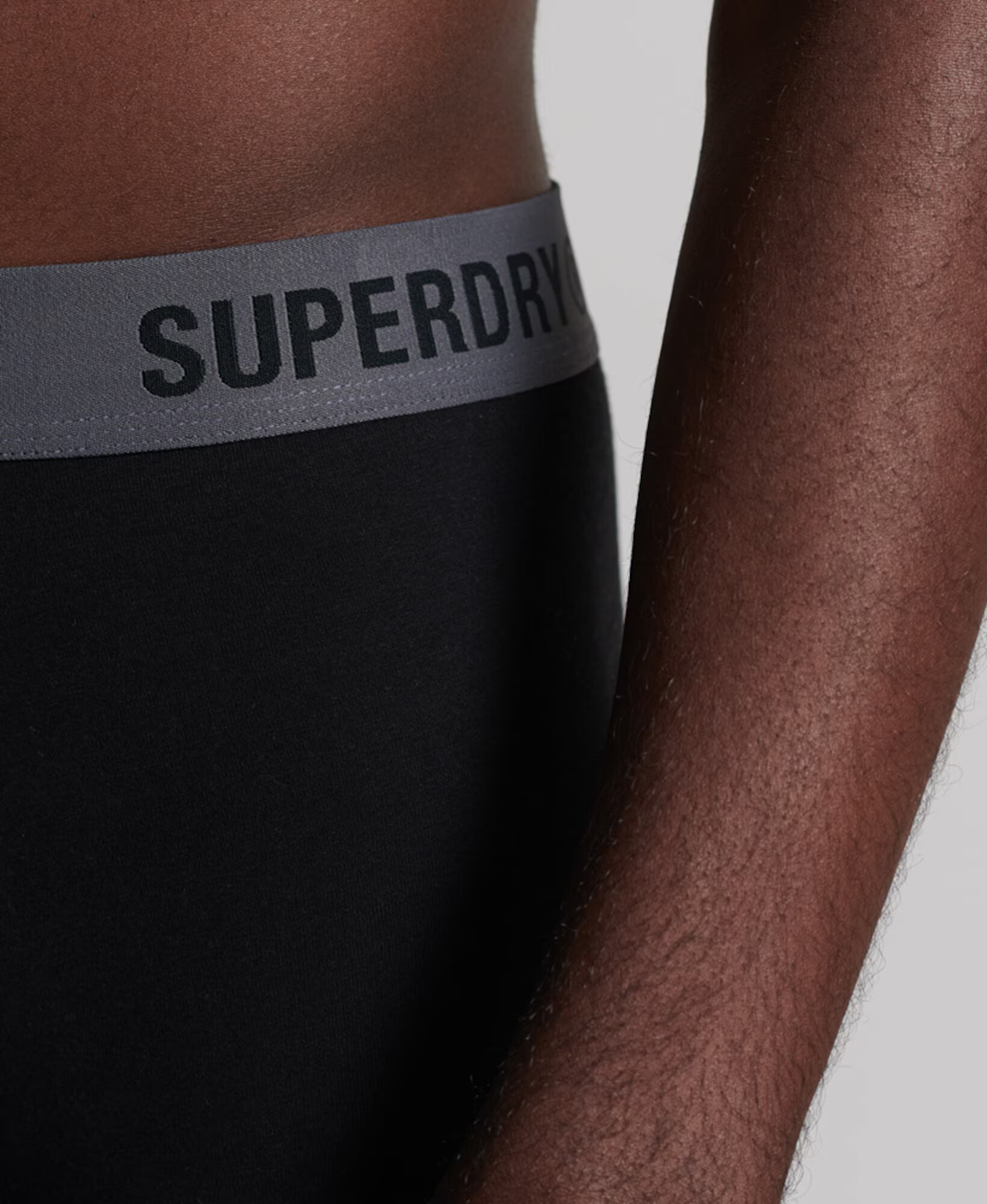 Superdry Boxerky sivá melírovaná / čierna - Pepit.sk