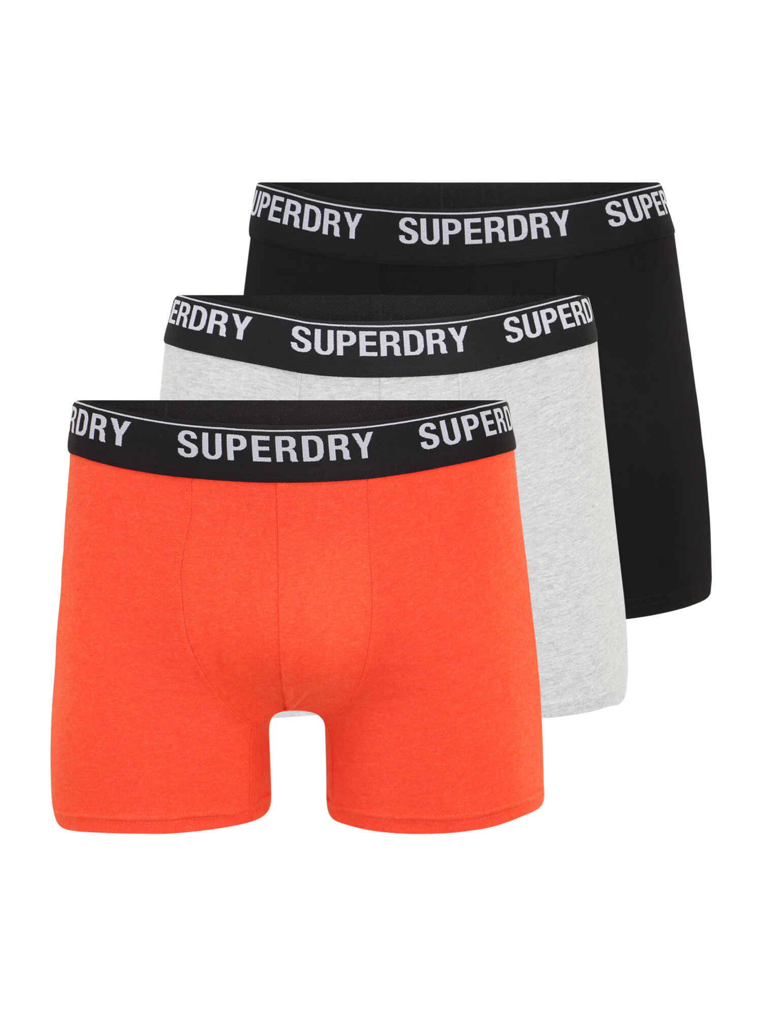 Superdry Boxerky sivá melírovaná / svetlooranžová / čierna - Pepit.sk