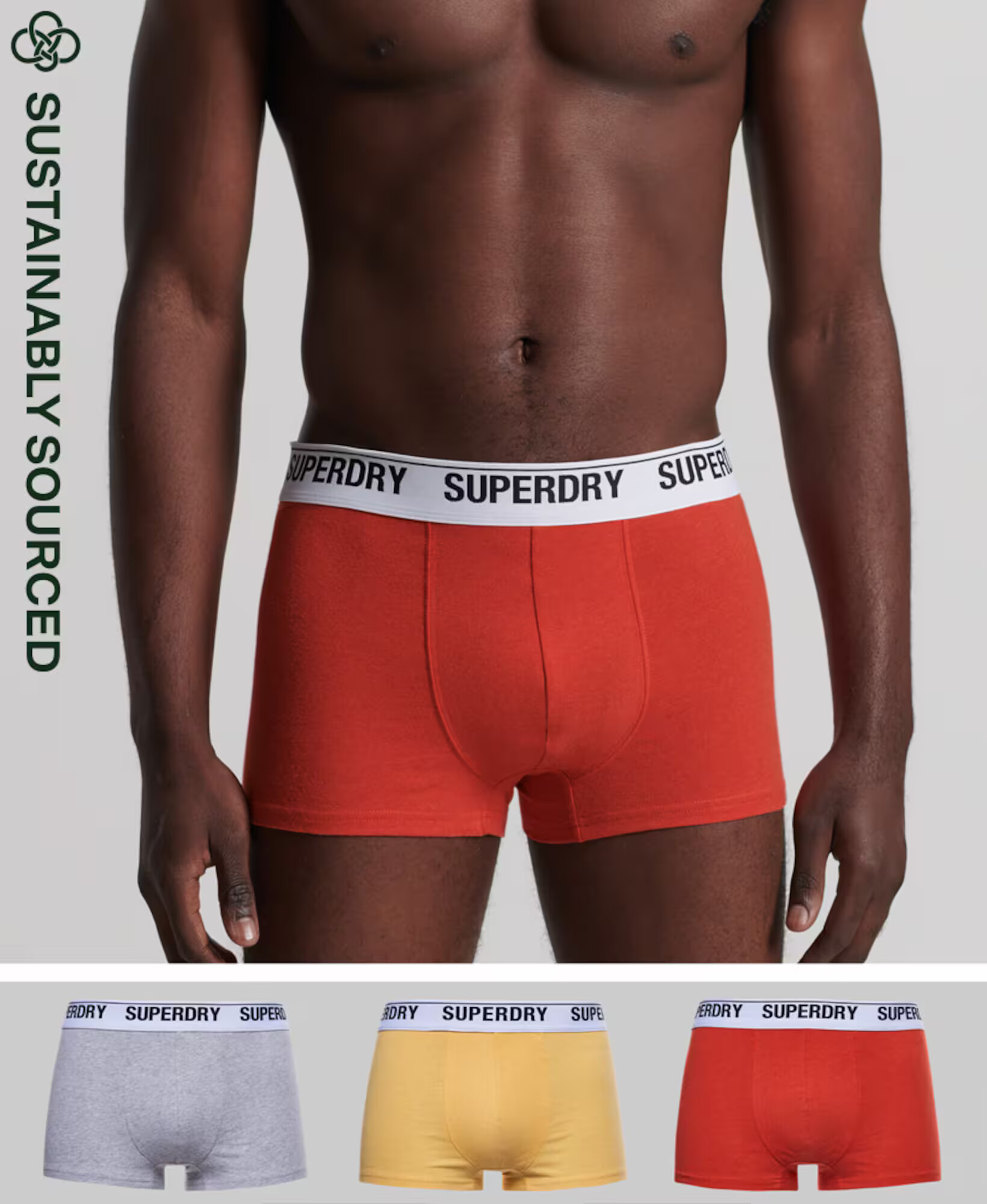 Superdry Boxerky žltá / sivá / oranžová / čierna / biela - Pepit.sk