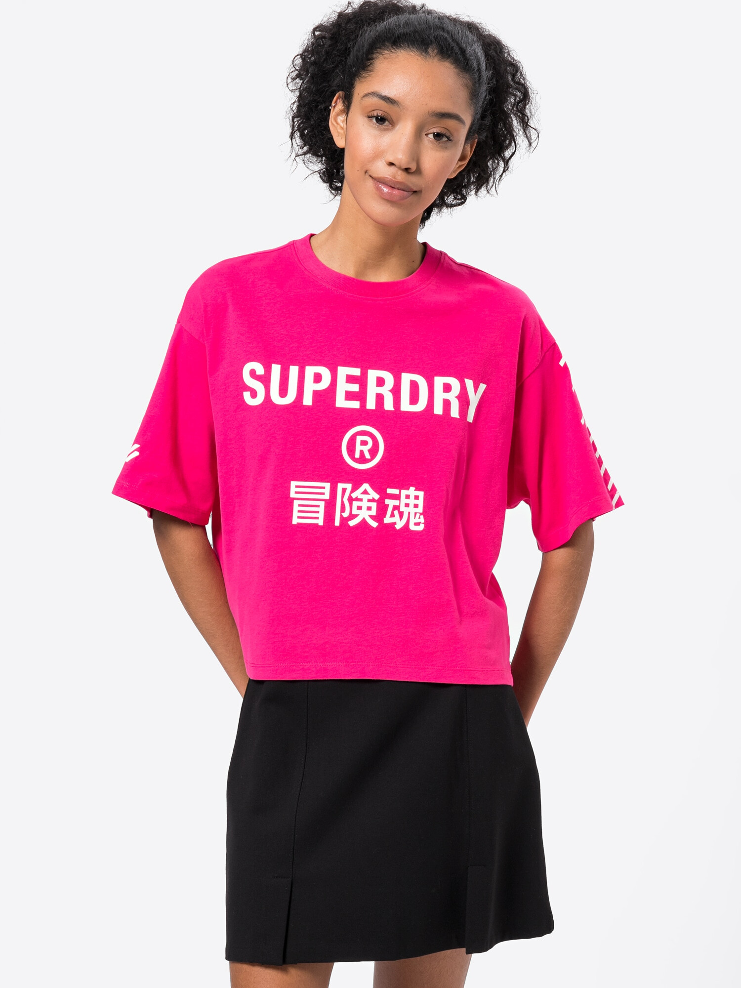 Superdry Funkčné tričko fuksia / biela - Pepit.sk