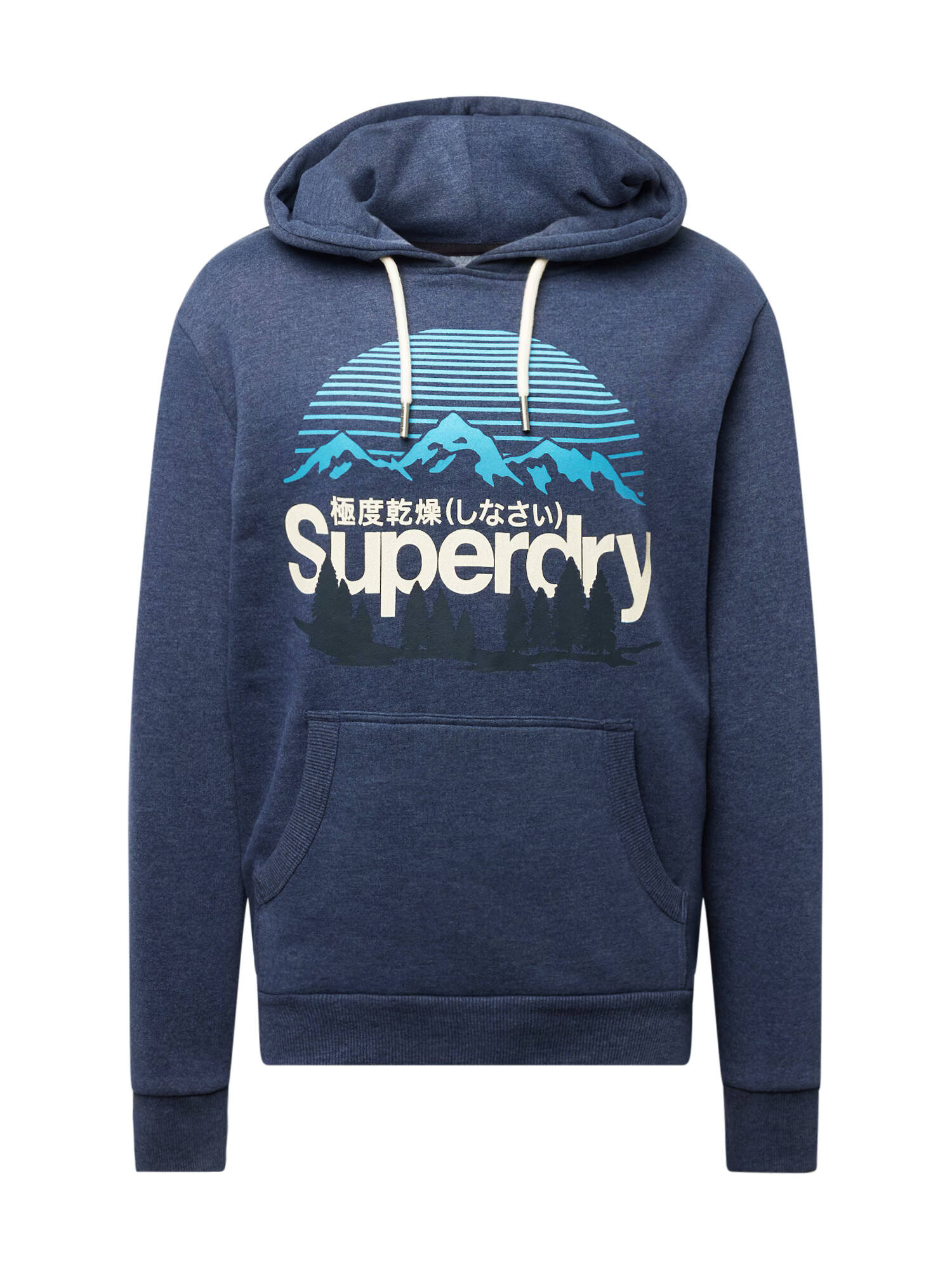 Superdry Mikina azúrová / antracitová / biela - Pepit.sk