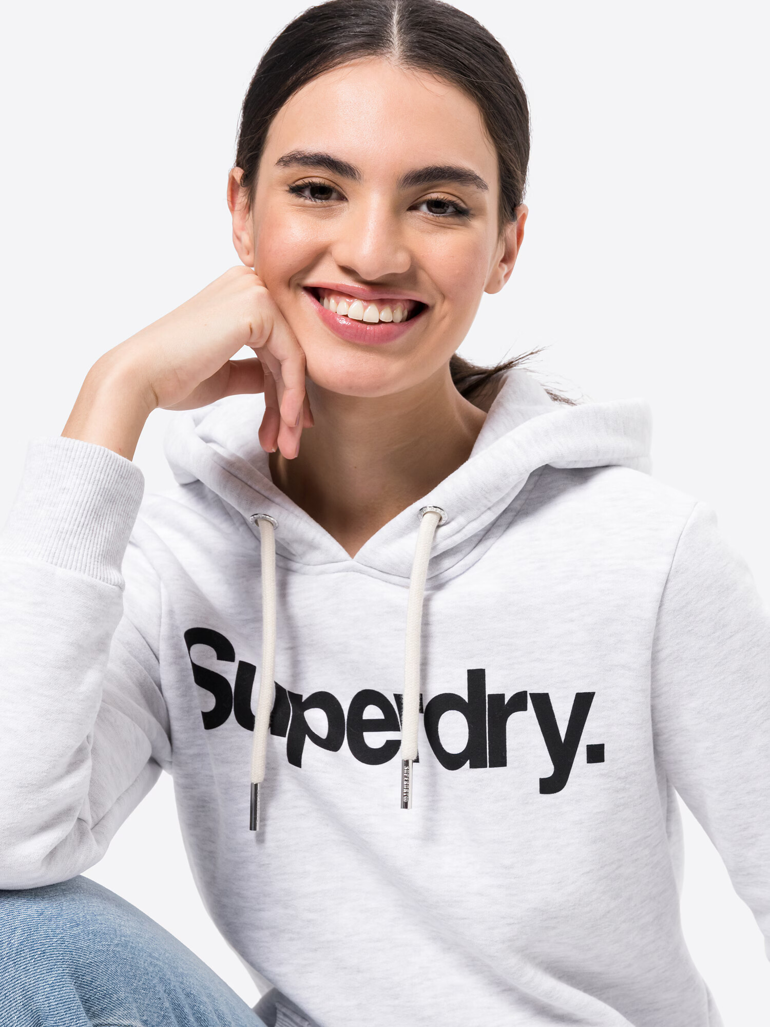 Superdry Mikina čierna / biela melírovaná - Pepit.sk