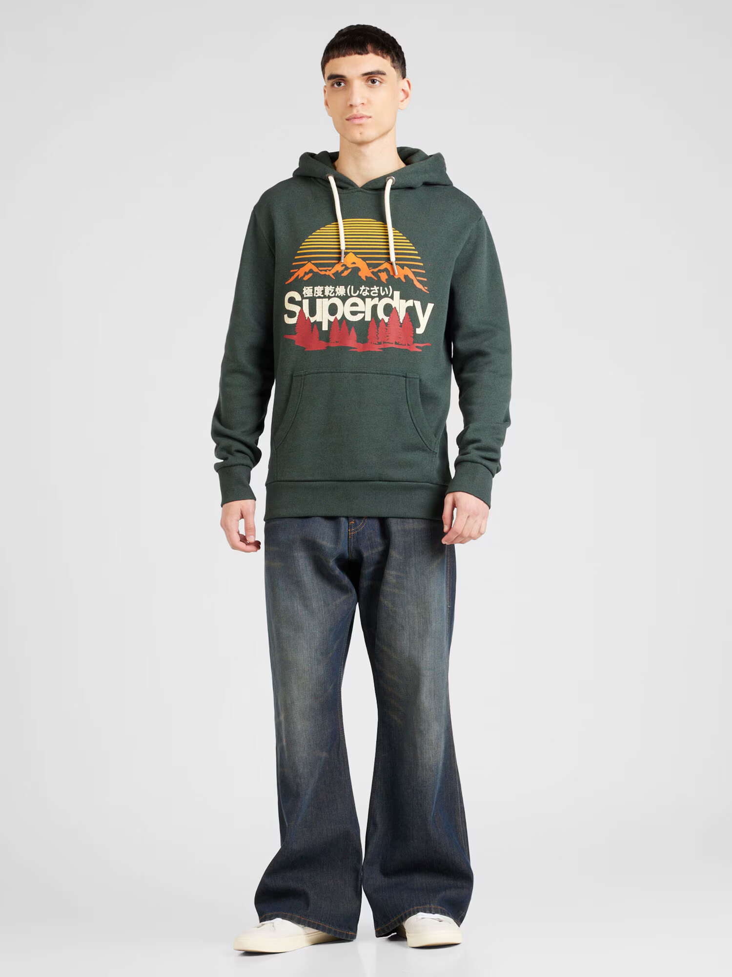 Superdry Mikina 'Great' žltá / tmavozelená / oranžová / biela - Pepit.sk