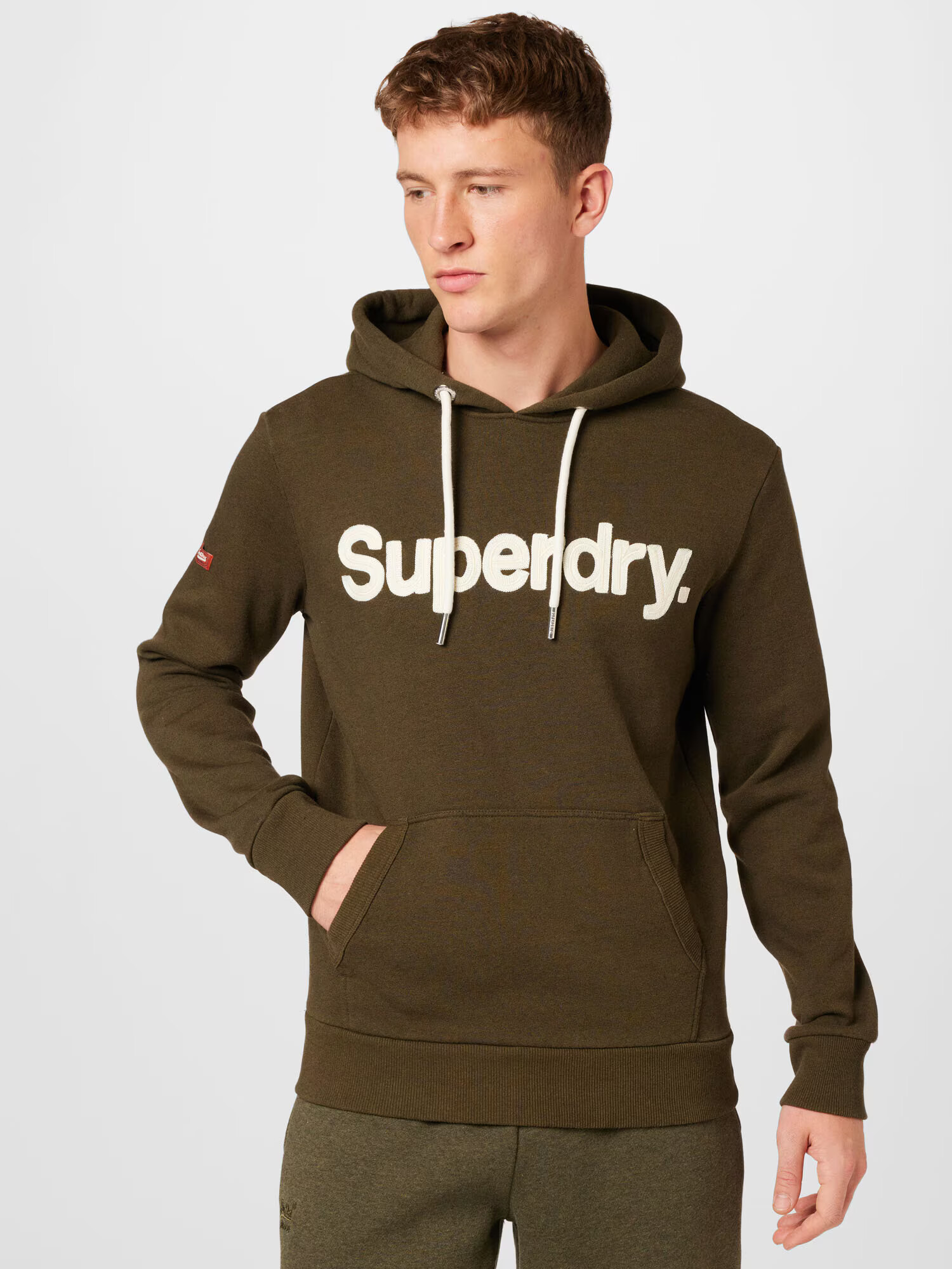 Superdry Mikina olivová / biela - Pepit.sk