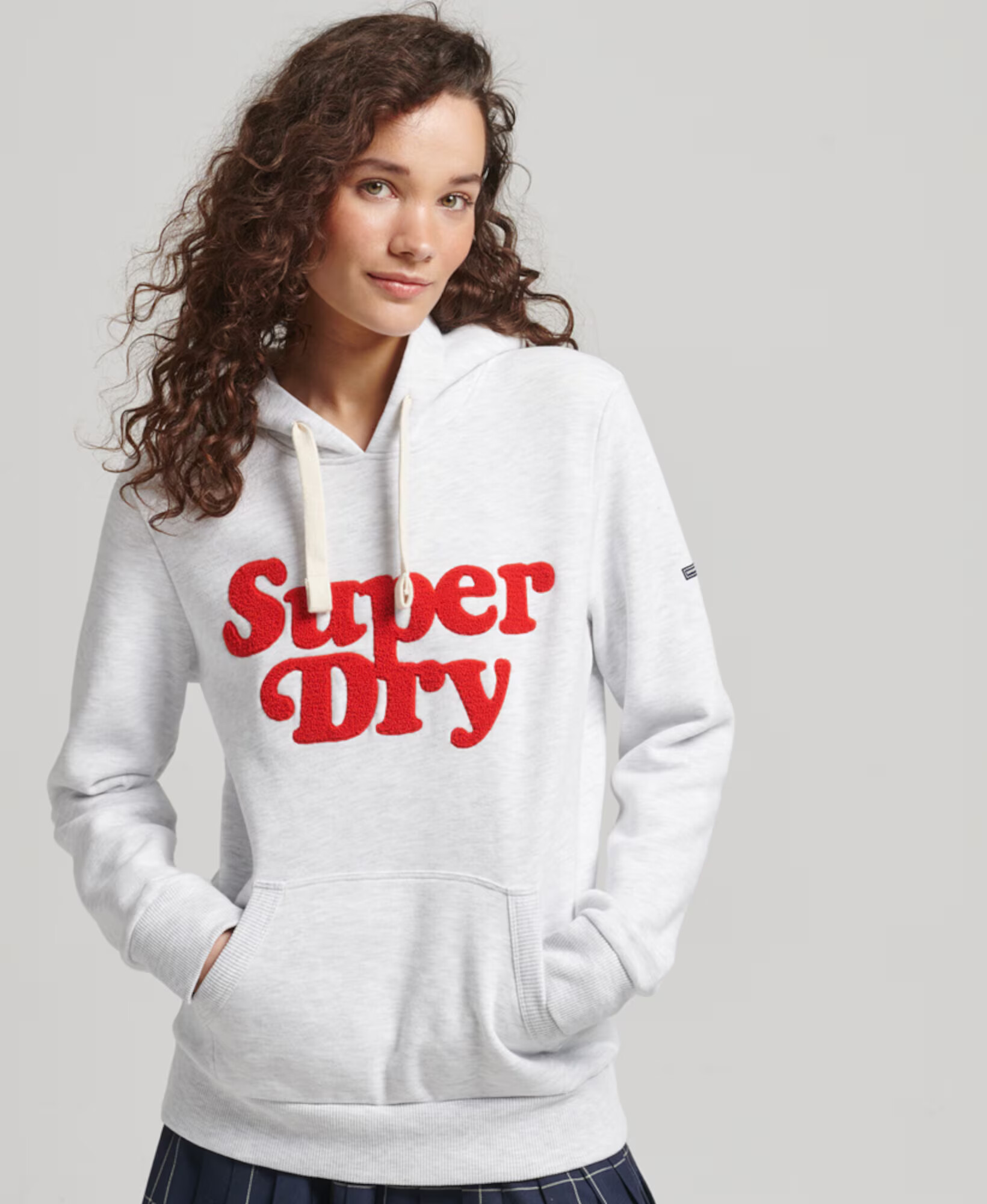 Superdry Mikina sivá melírovaná / červená - Pepit.sk