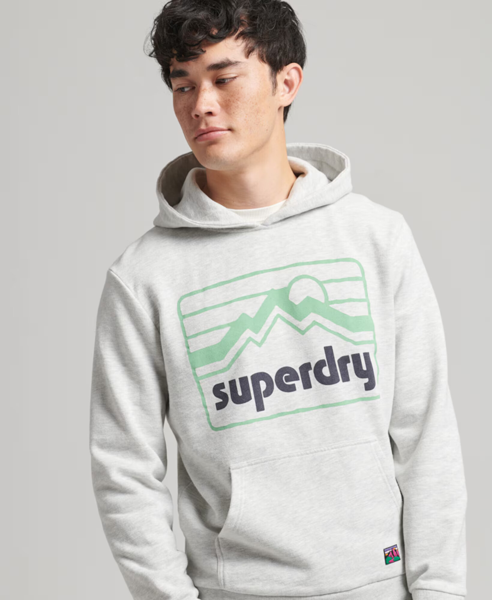 Superdry Mikina sivá / zelená / čierna - Pepit.sk