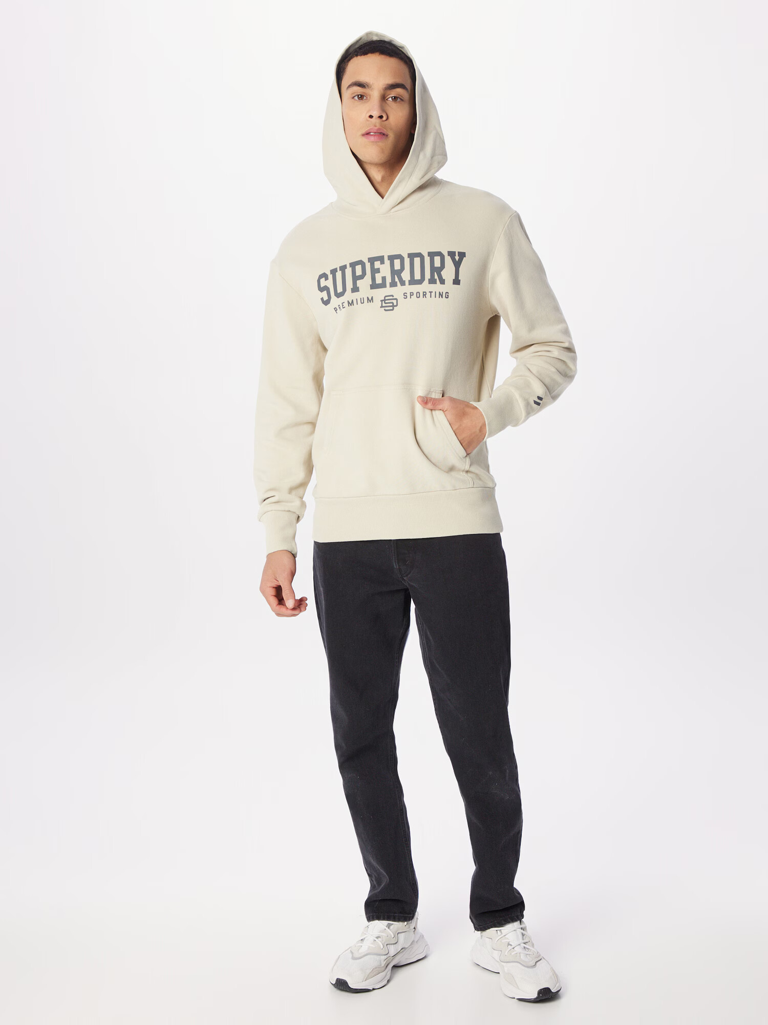 Superdry Mikina svetlobéžová / tmavosivá - Pepit.sk