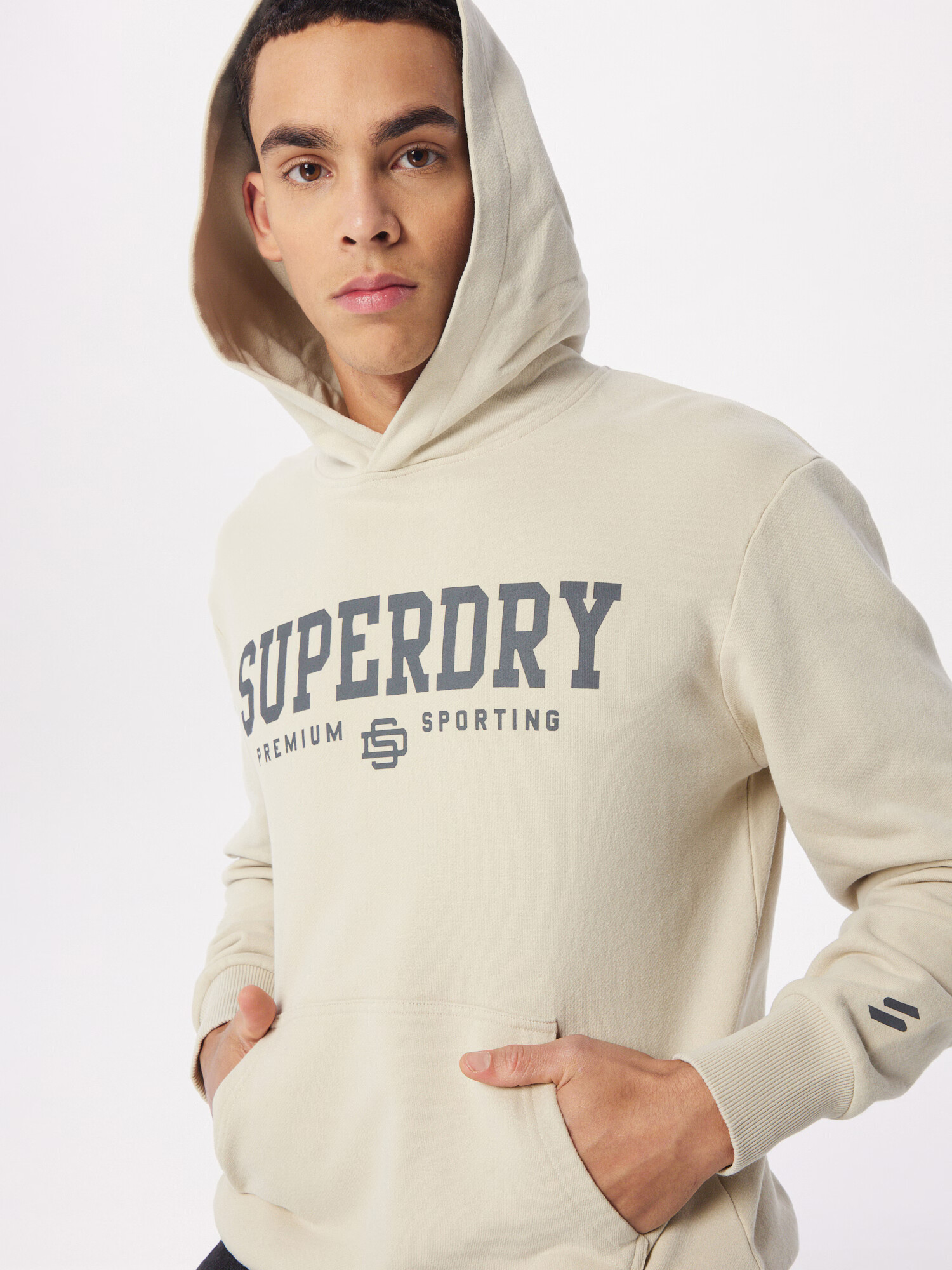 Superdry Mikina svetlobéžová / tmavosivá - Pepit.sk