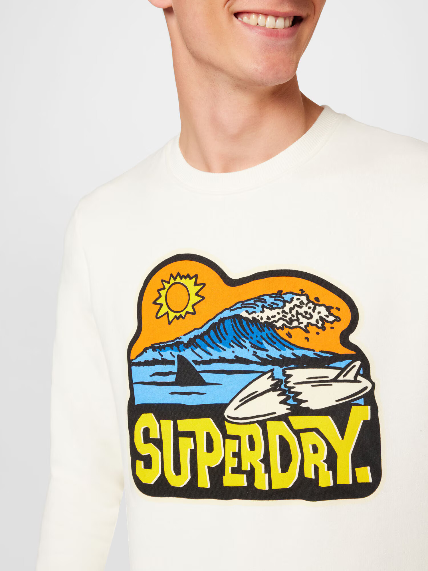 Superdry Mikina vodová / žltá / oranžová / vaječná škrupina - Pepit.sk