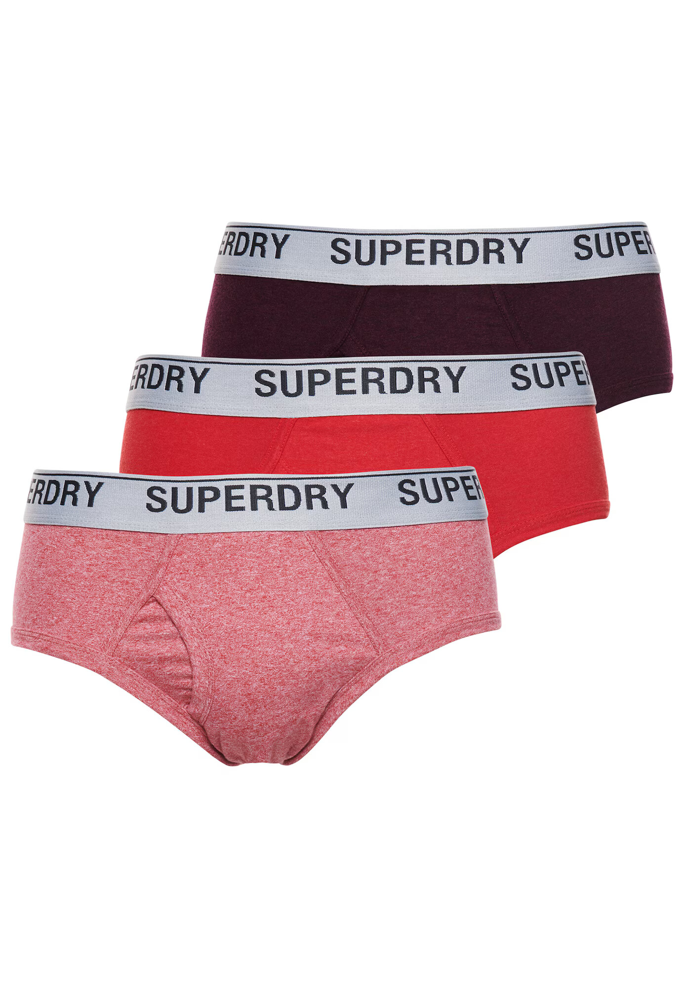 Superdry Nohavičky burgundská / červená melírovaná / čierna / biela - Pepit.sk