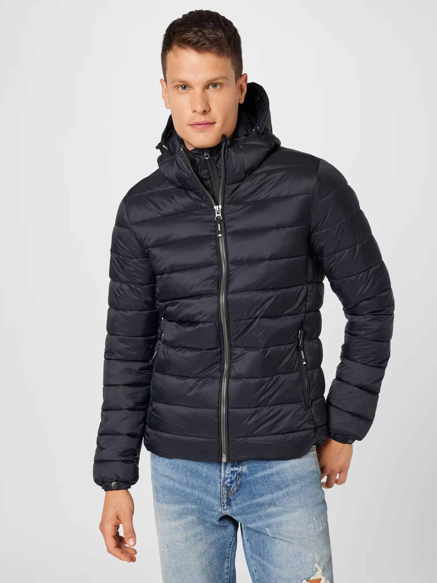 Superdry Prechodná bunda 'Fuji' čierna / biela - Pepit.sk