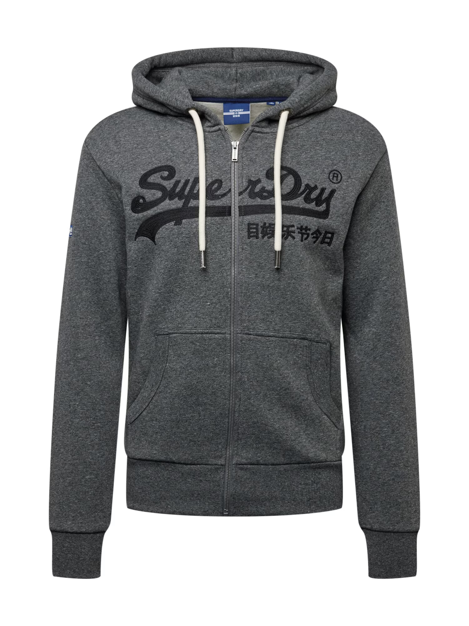 Superdry Športová mikina so zipsom tmavosivá / čierna - Pepit.sk