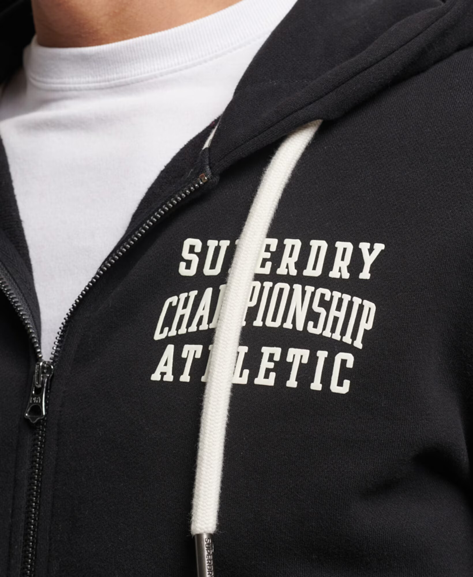 Superdry Tepláková bunda 'Gym Athletic' čierna / biela - Pepit.sk