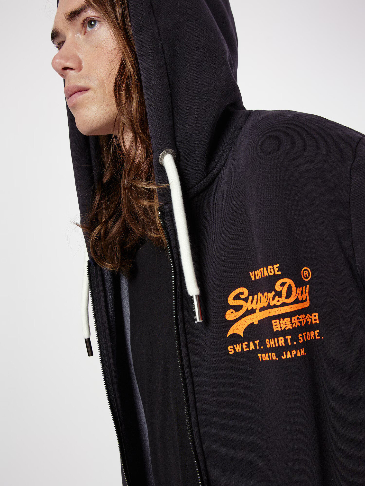 Superdry Tepláková bunda oranžová / čierna - Pepit.sk