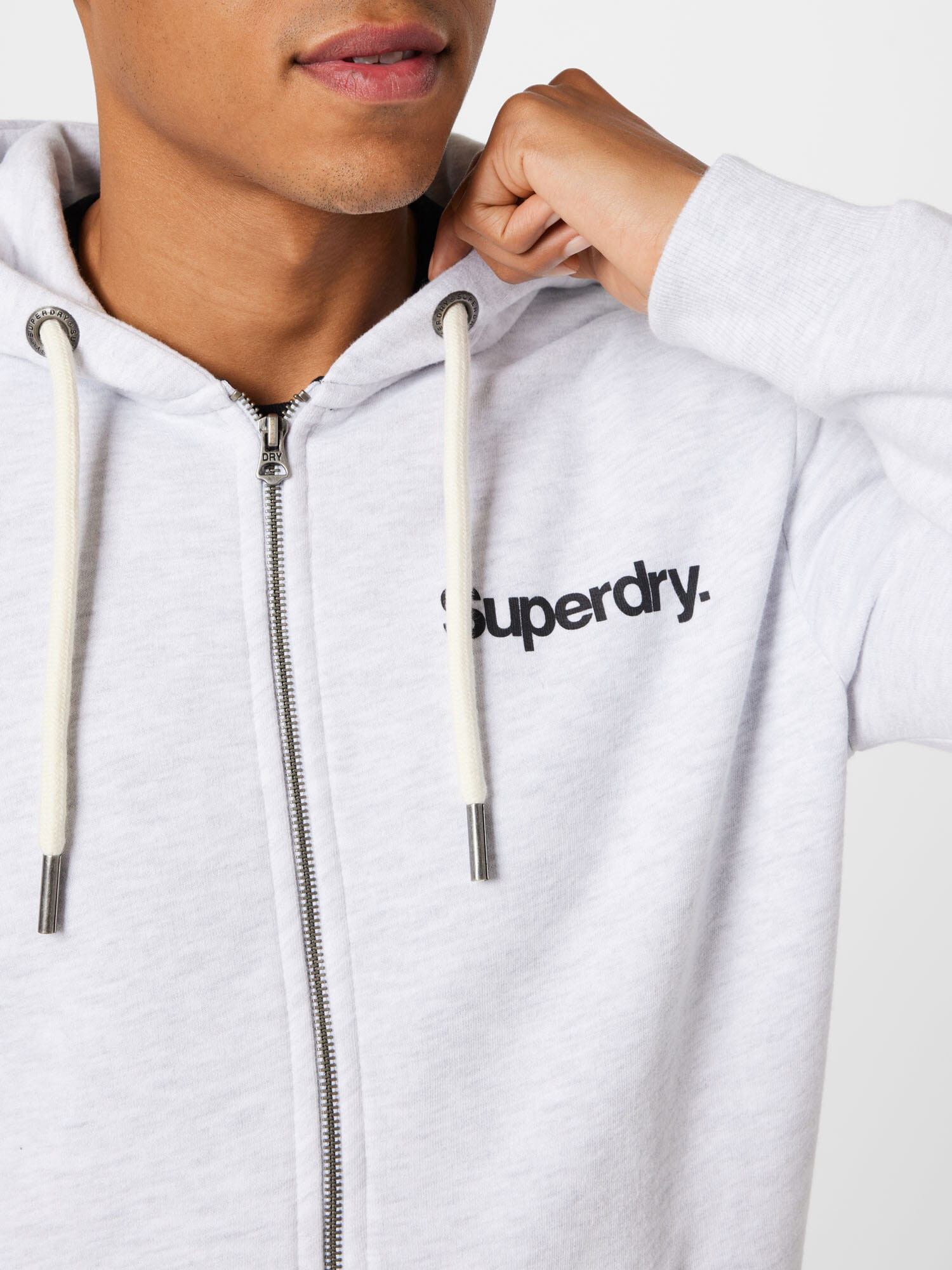 Superdry Tepláková bunda sivá melírovaná / čierna - Pepit.sk