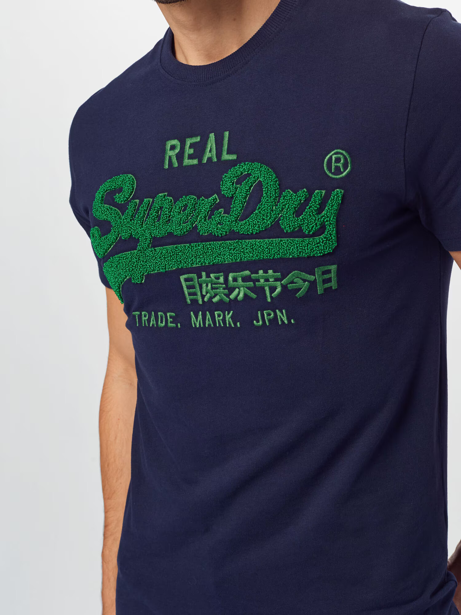 Superdry Tričko 'Chenille' námornícka modrá / zelená - Pepit.sk