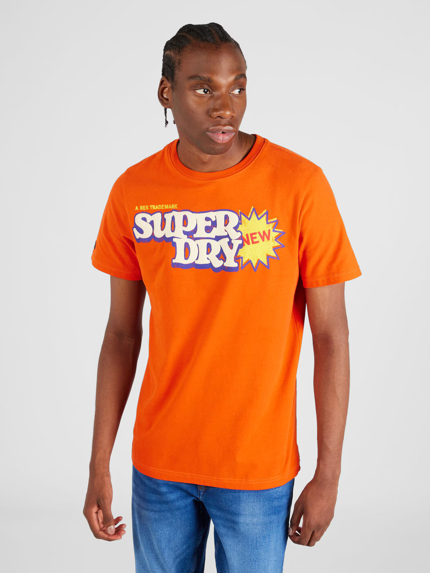 Superdry Tričko 'Cooper 70er Jahre' námornícka modrá / žltá / oranžová / šedobiela - Pepit.sk