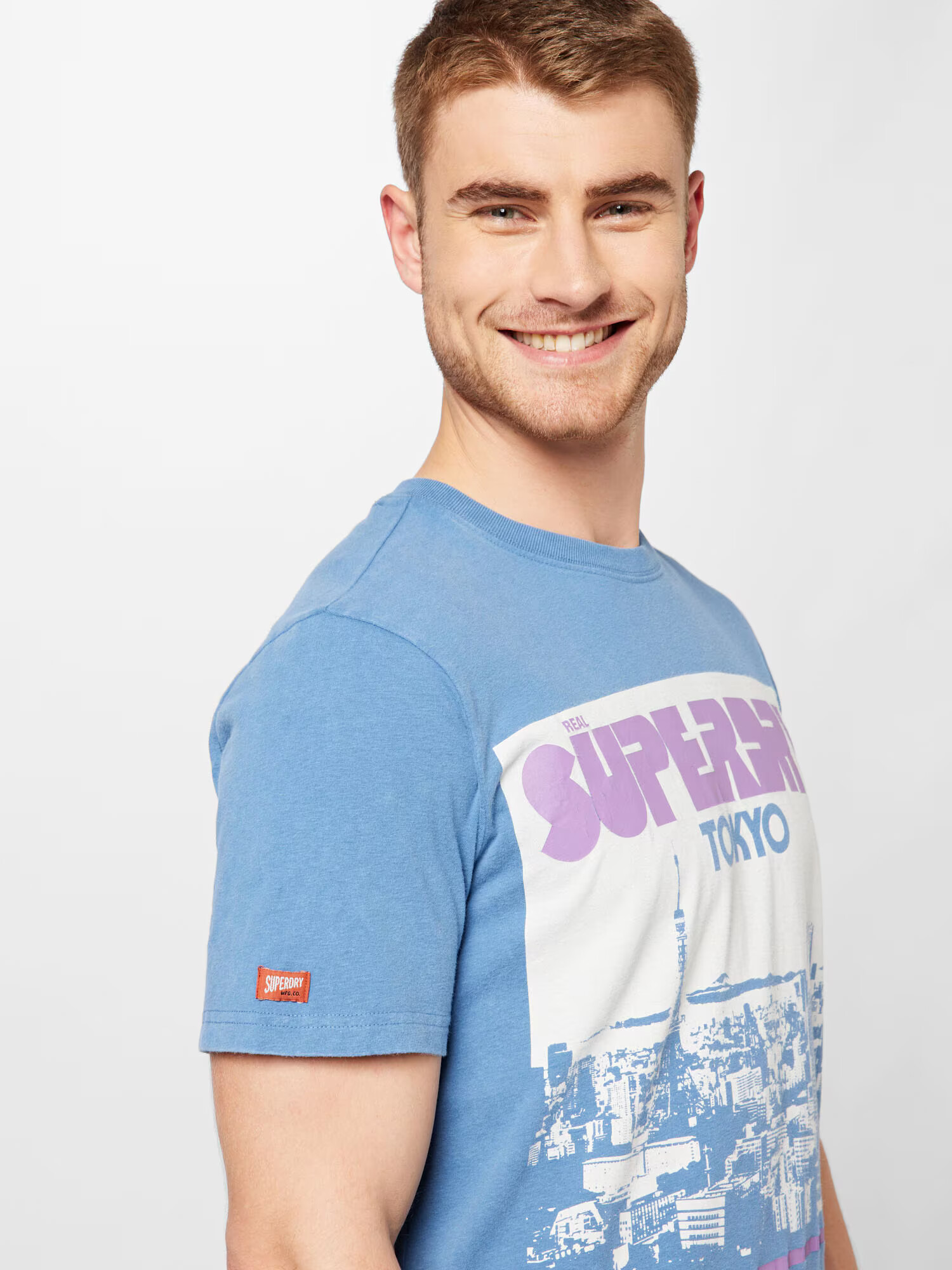 Superdry Tričko dymovo šedá / svetlofialová / šedobiela - Pepit.sk