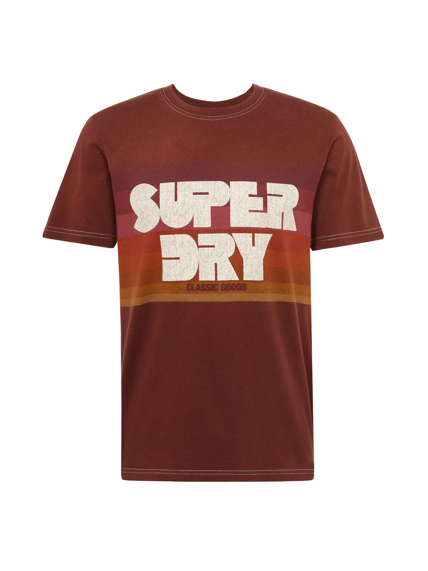 Superdry Tričko hnedá / hrdzavohnedá / hrdzavo červená / biela - Pepit.sk