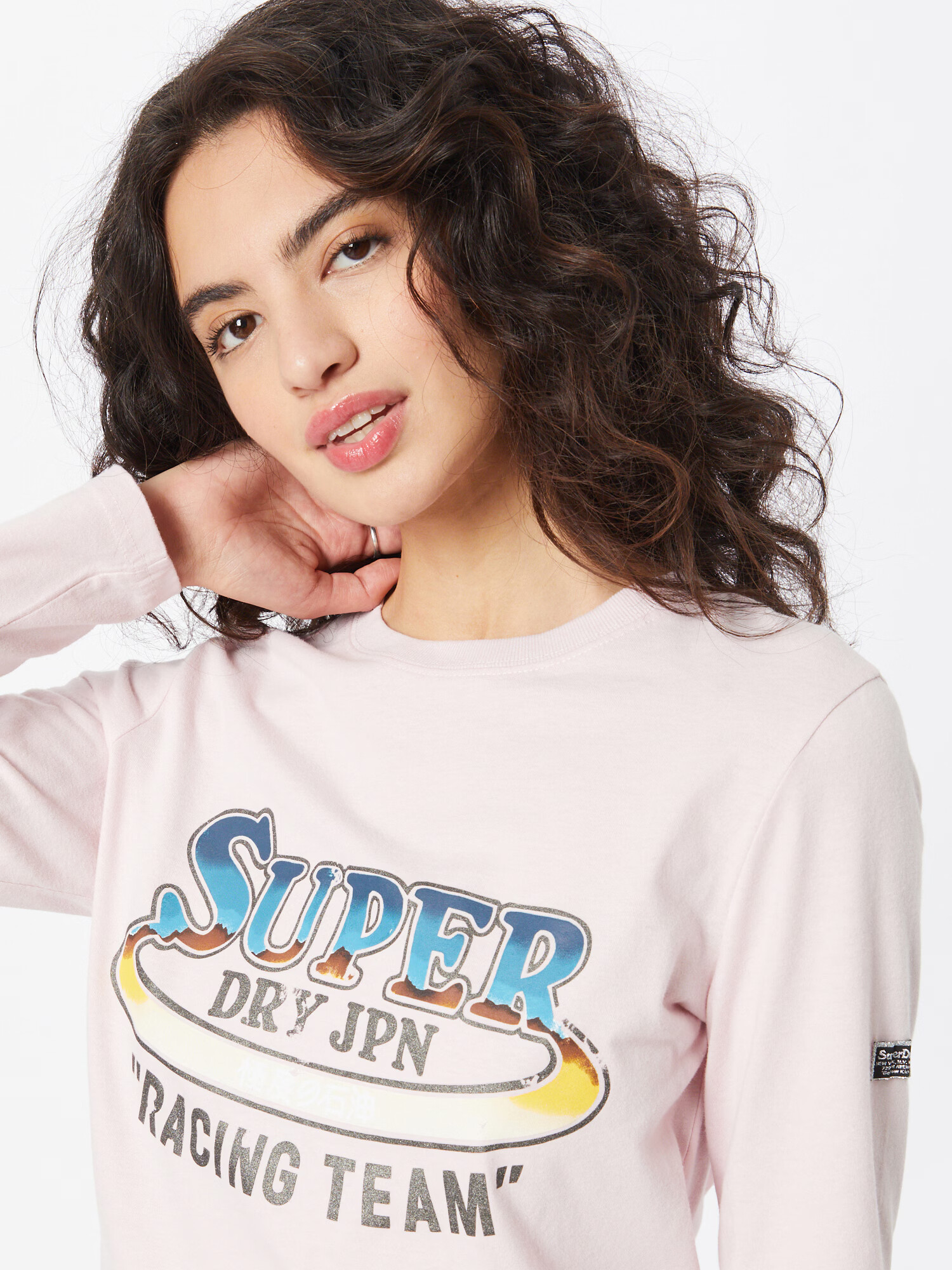 Superdry Tričko 'Boho' námornícka modrá / nebesky modrá / hnedá / rosé - Pepit.sk