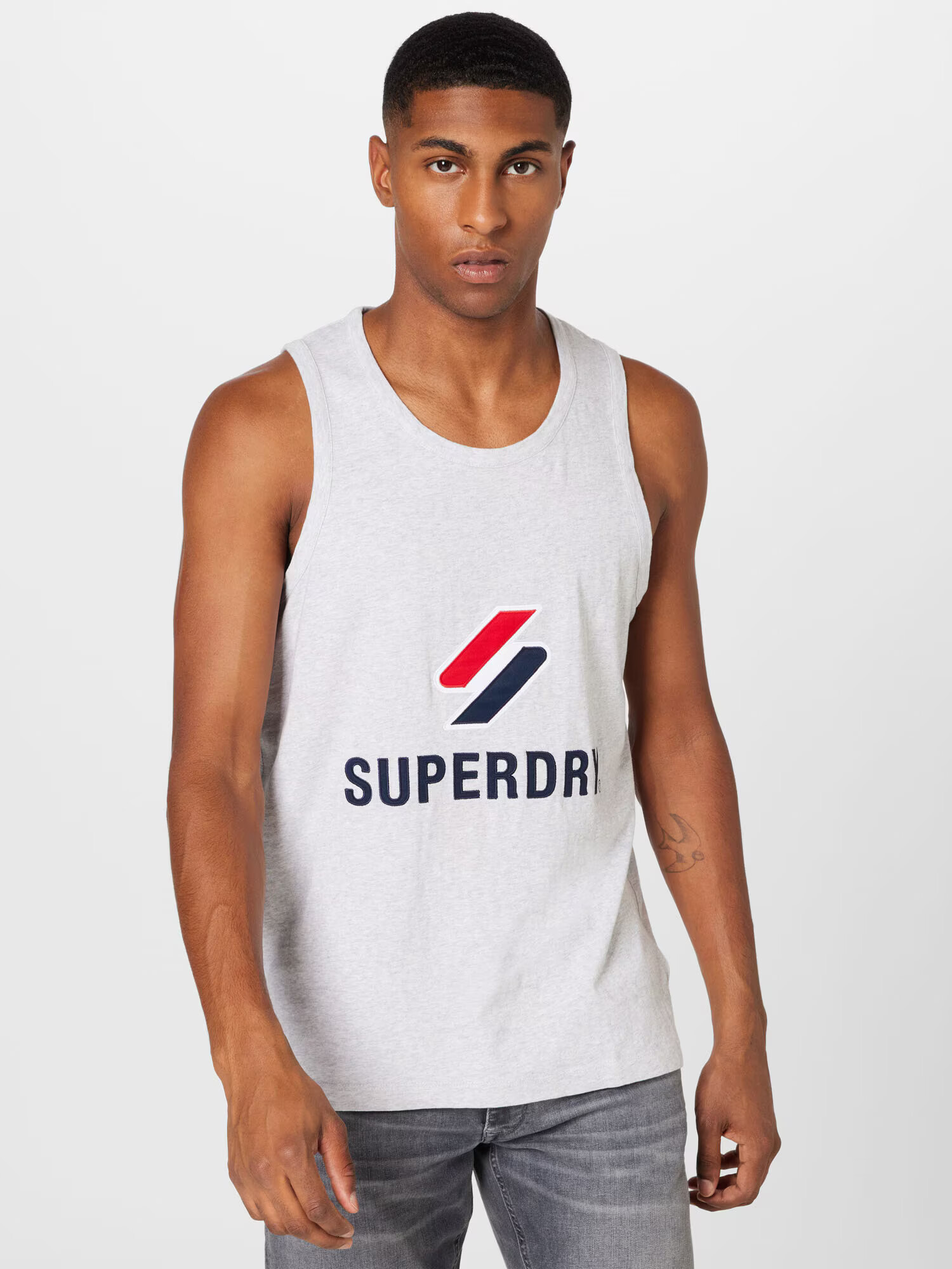 Superdry Tričko námornícka modrá / sivá melírovaná / červená / biela - Pepit.sk