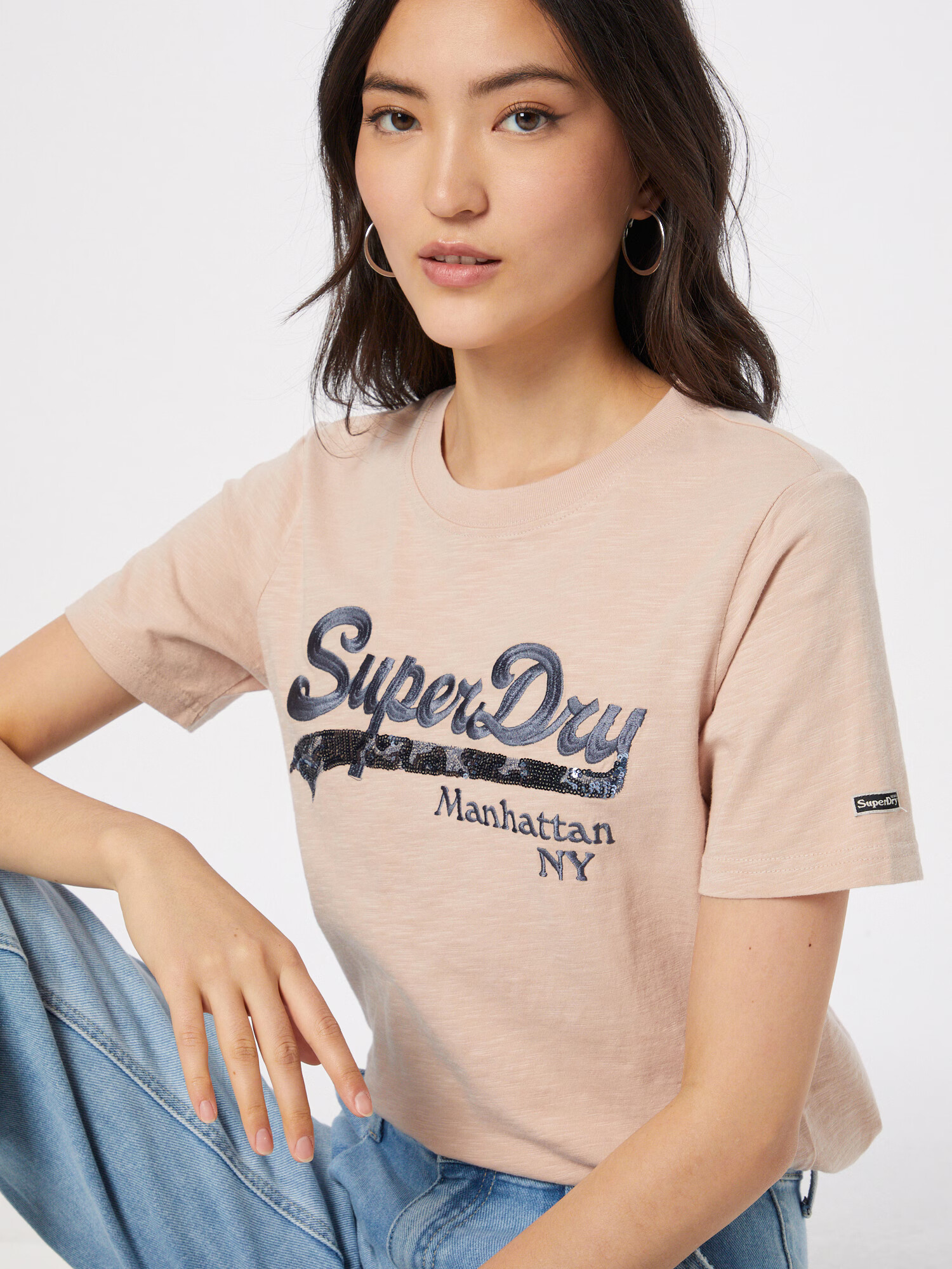 Superdry Tričko striebornosivá / staroružová / čierna - Pepit.sk