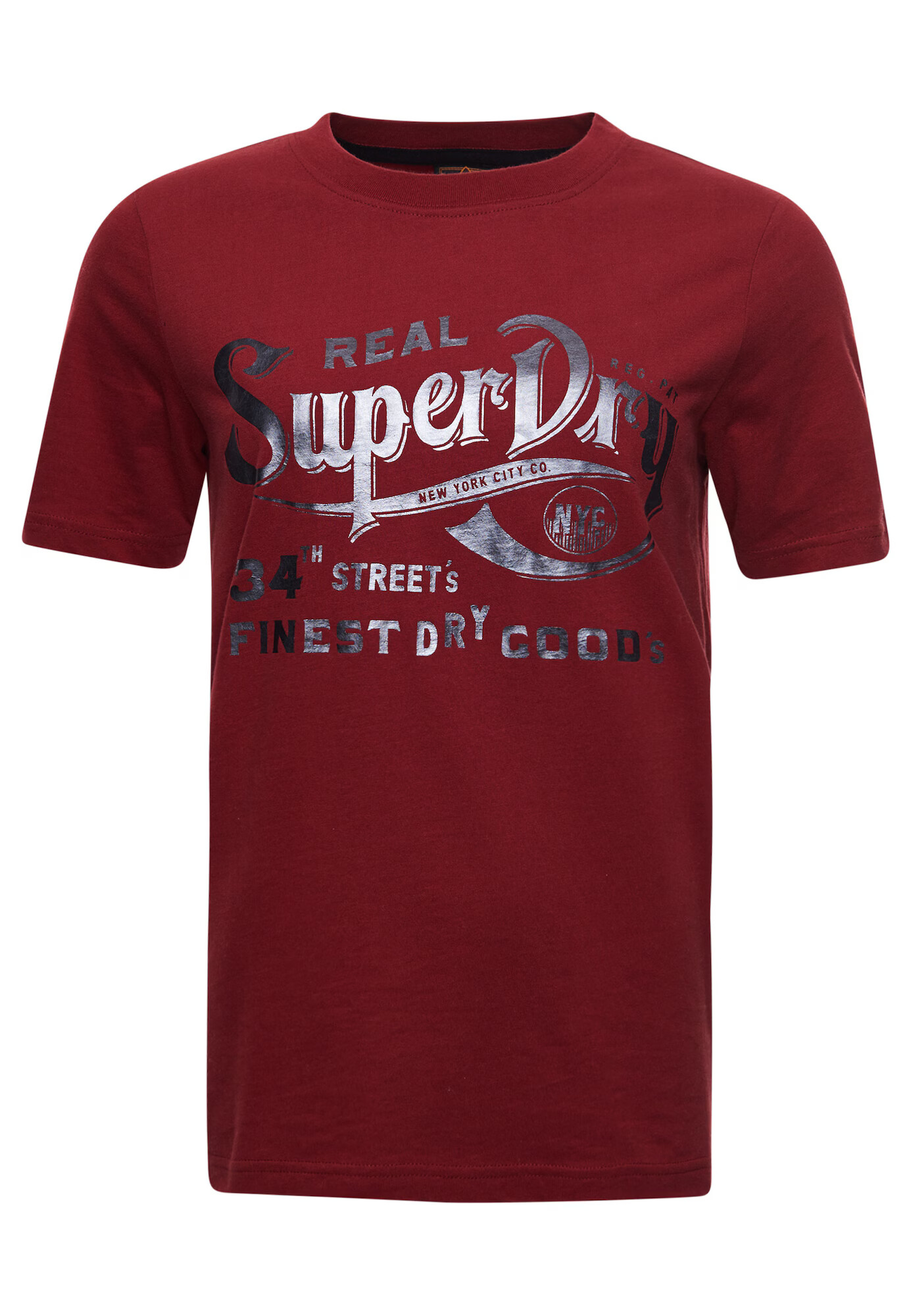 Superdry Tričko striebornosivá / tmavočervená - Pepit.sk