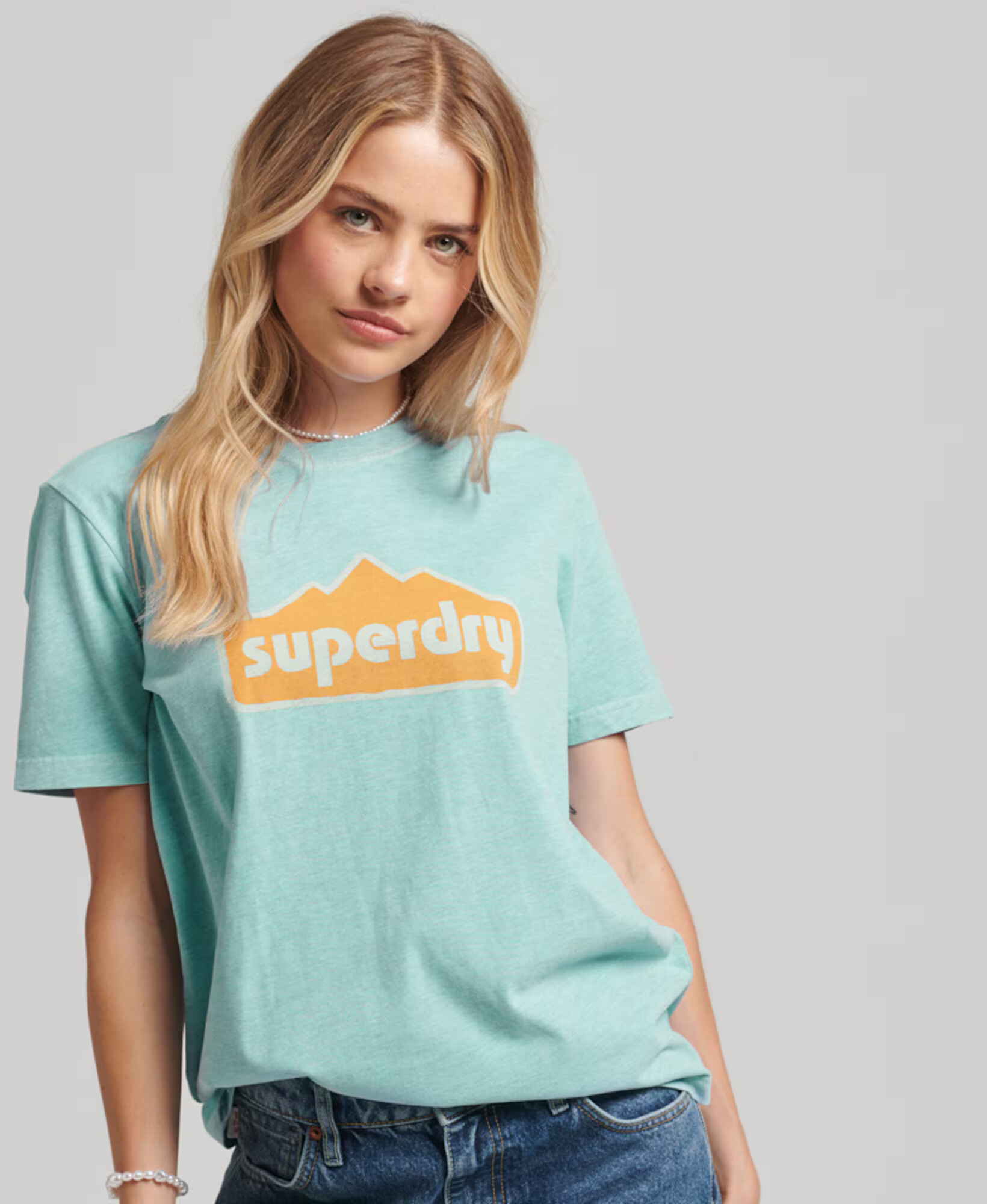 Superdry Tričko svetlomodrá / oranžová / biela - Pepit.sk