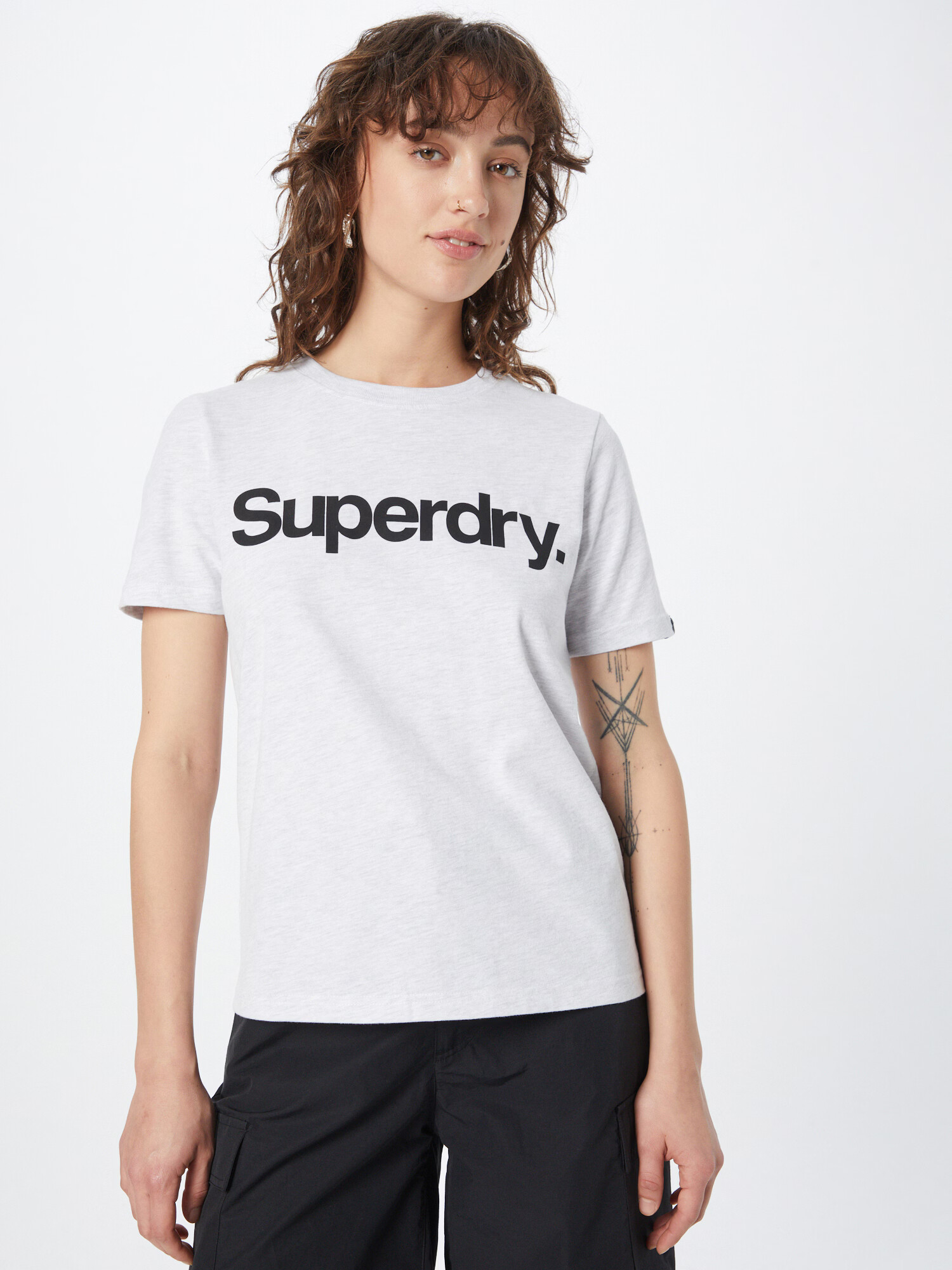 Superdry Tričko svetlosivá / čierna - Pepit.sk